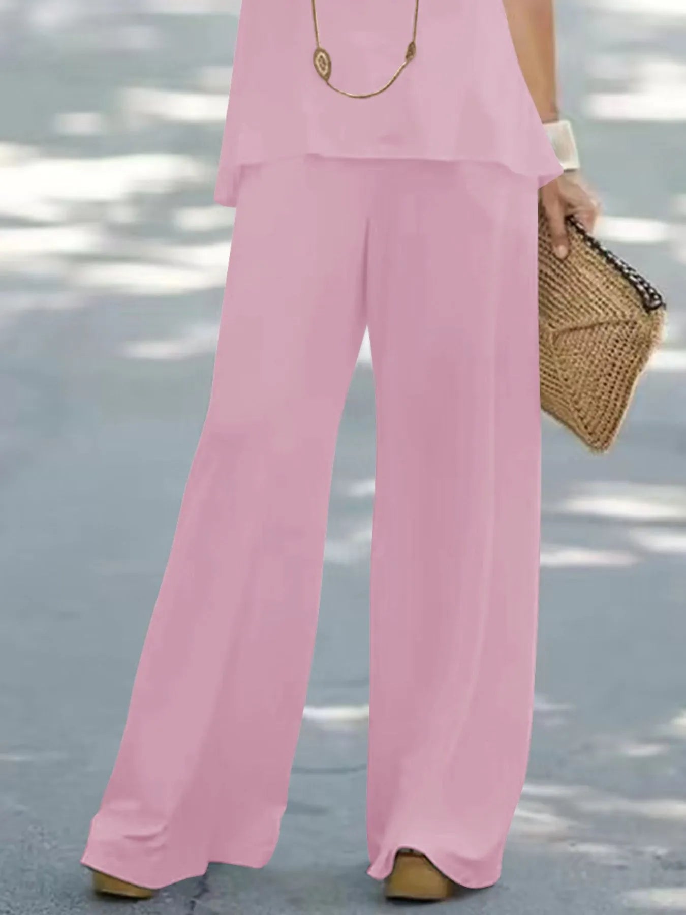 Halter Top and Wide Leg Pants Matching Set - PBNJ FASHIONS