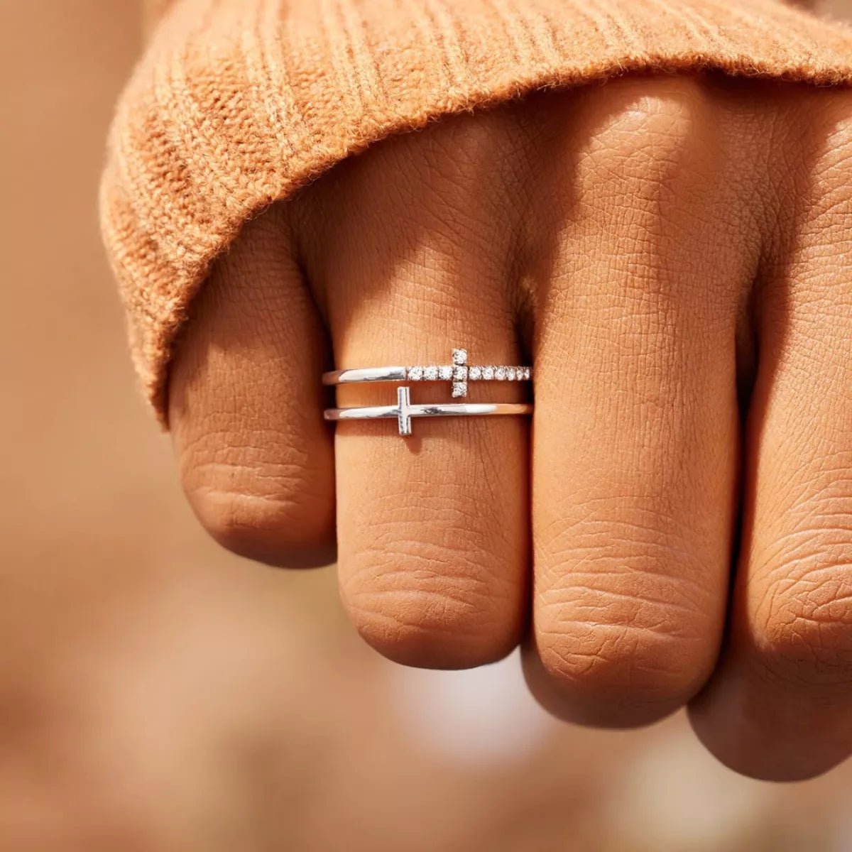 Double Band Cross Ring - PBNJ FASHIONS