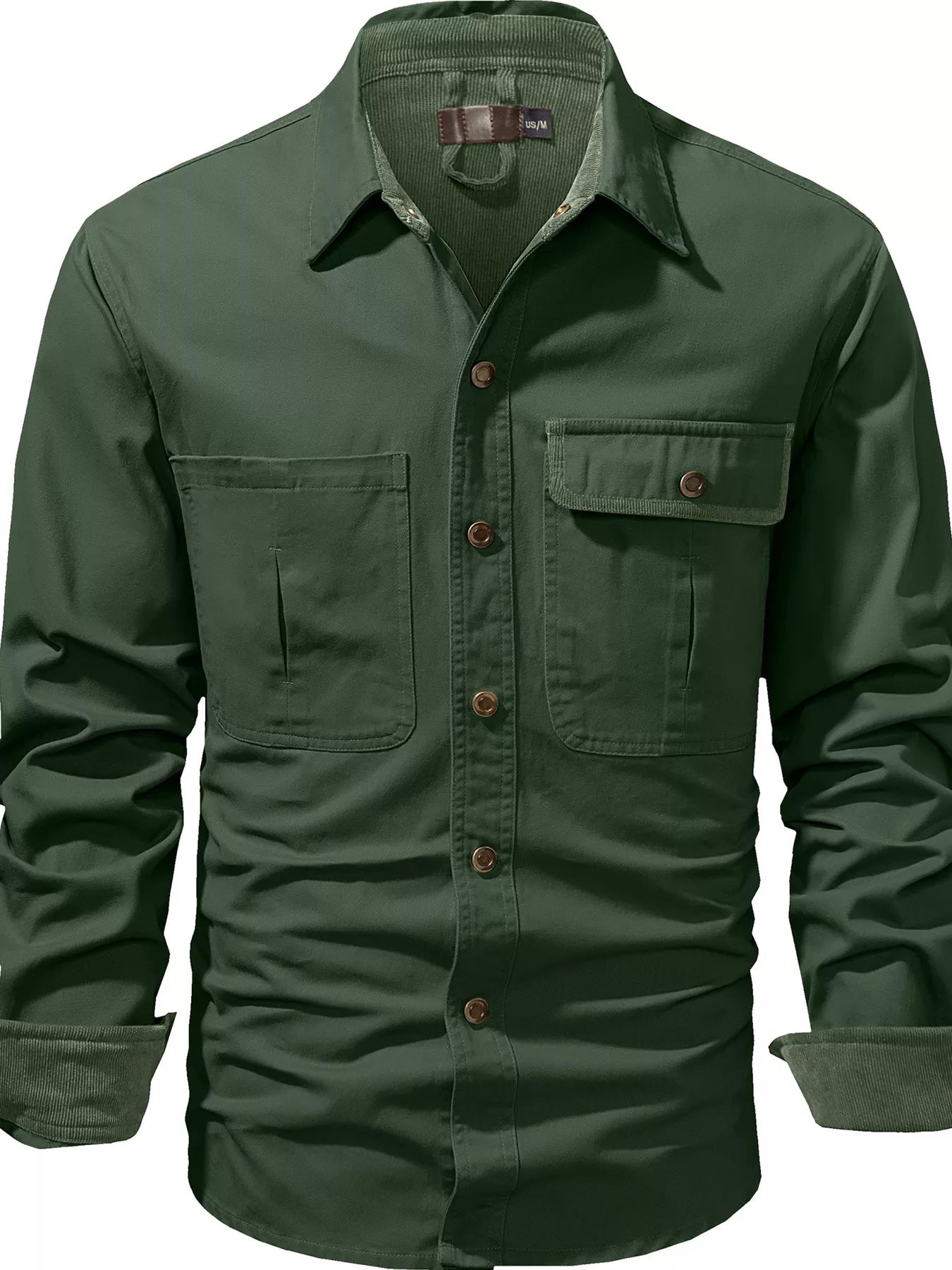 Men's Casual Long Sleeve Button - Down Shirt with Pockets - PBNJ FASHIONS