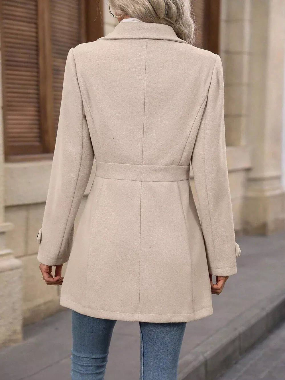 Collared Neck Button Up Coat - PBNJ FASHIONS