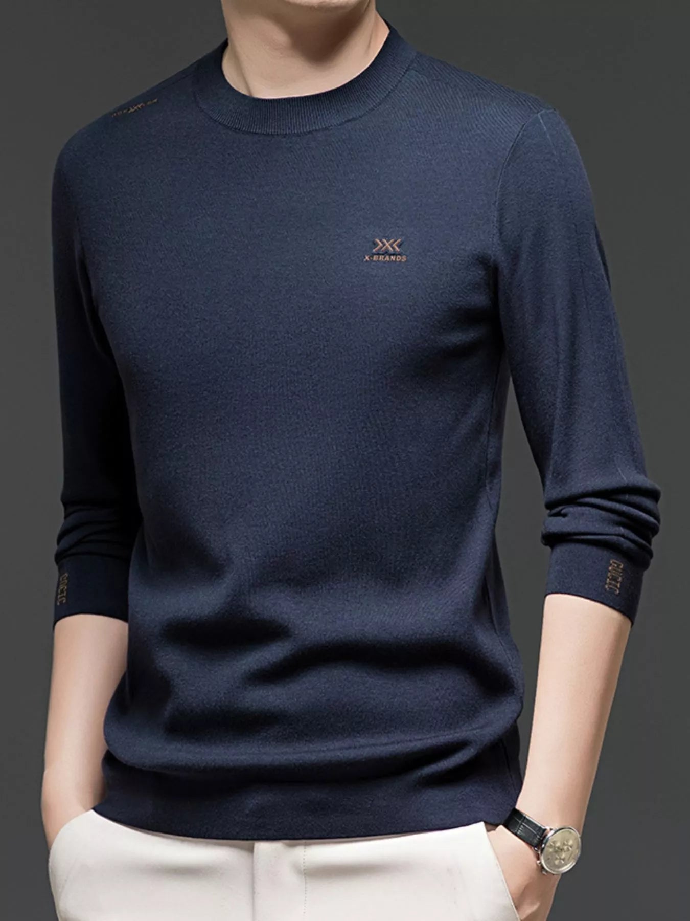 Men's Plus Size Long Sleeve Slim Fit Knit Top - PBNJ FASHIONS