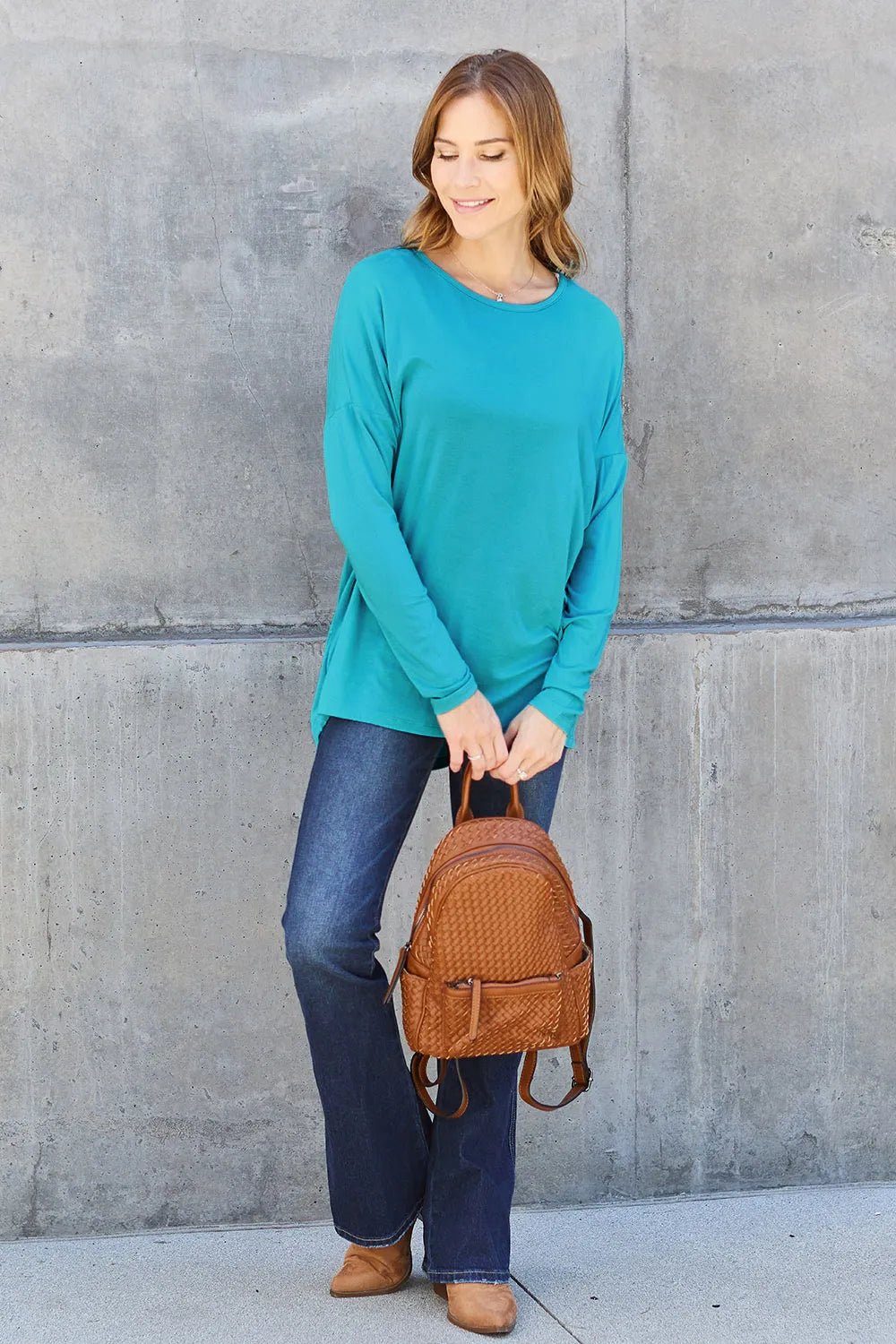 Basic Bae Full Size Round Neck Dropped Shoulder T-Shirt - PBNJ FASHIONS