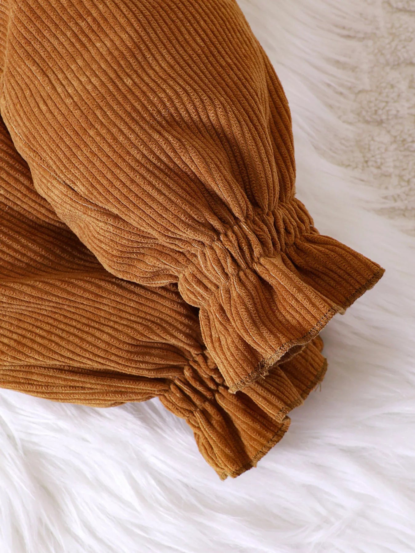 Children's Ruffled Hem Corduroy Pants - PBNJ FASHIONS