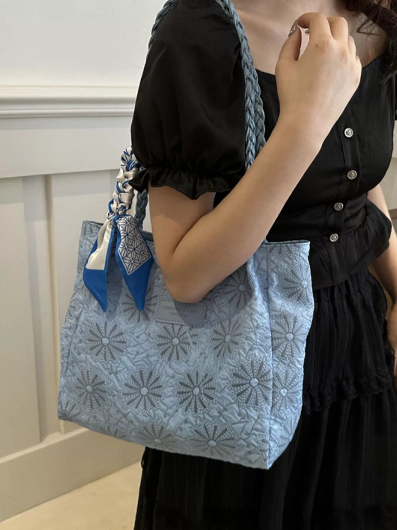 Braided Handle Tote Bag - PBNJ FASHIONS