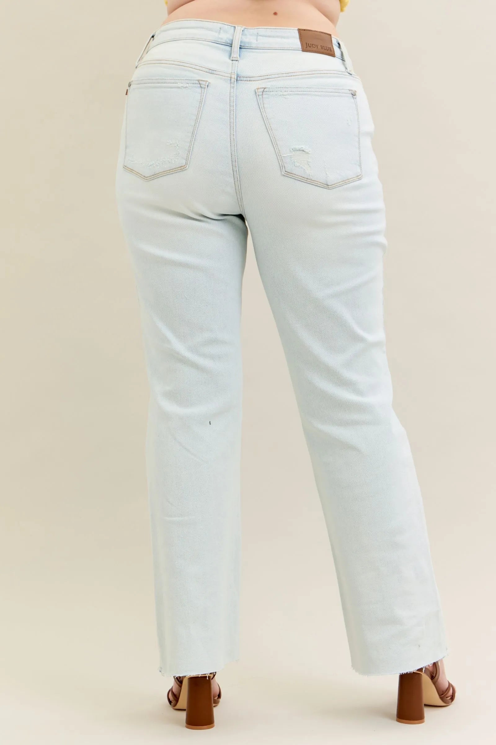 Judy Blue Full Size Destroy & Fray Hem Bootcut Jeans Plus Size - PBNJ FASHIONS