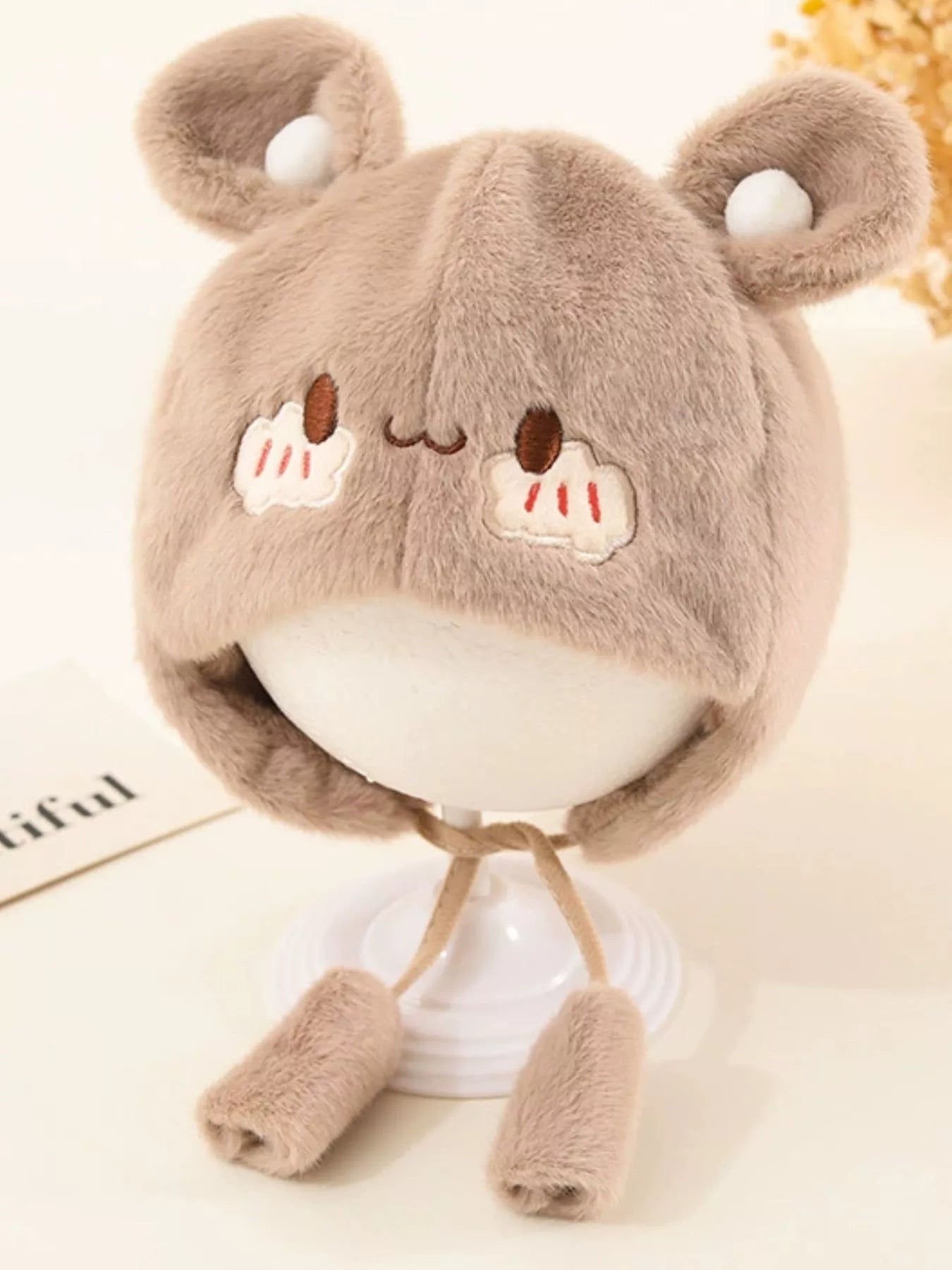 Children's Cute Bear Ear Plush Hat - PBNJ FASHIONS