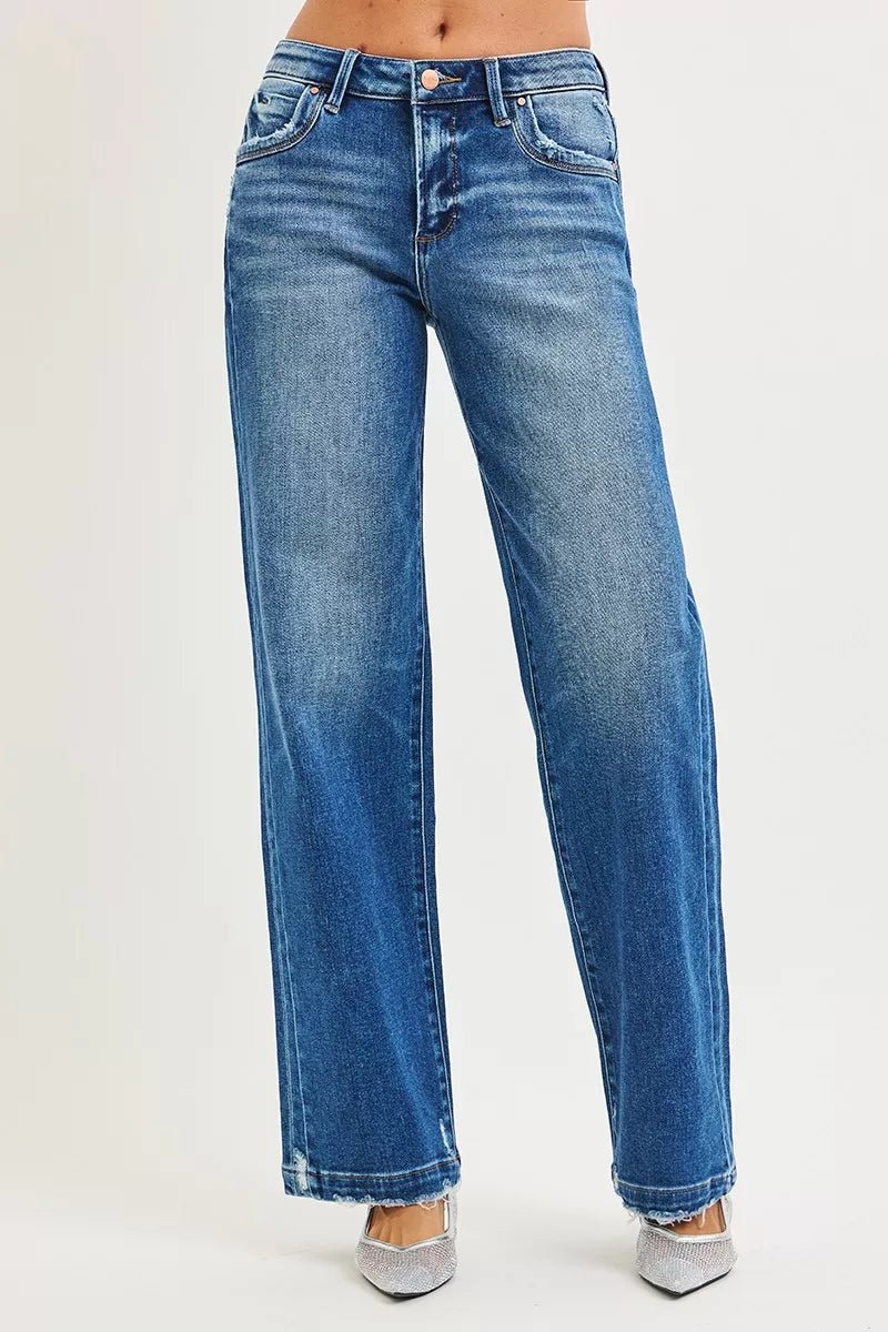 RISEN Full Size Slouchy Baggy Jeans Pocket Side Seam Detail Plus Size - PBNJ FASHIONS