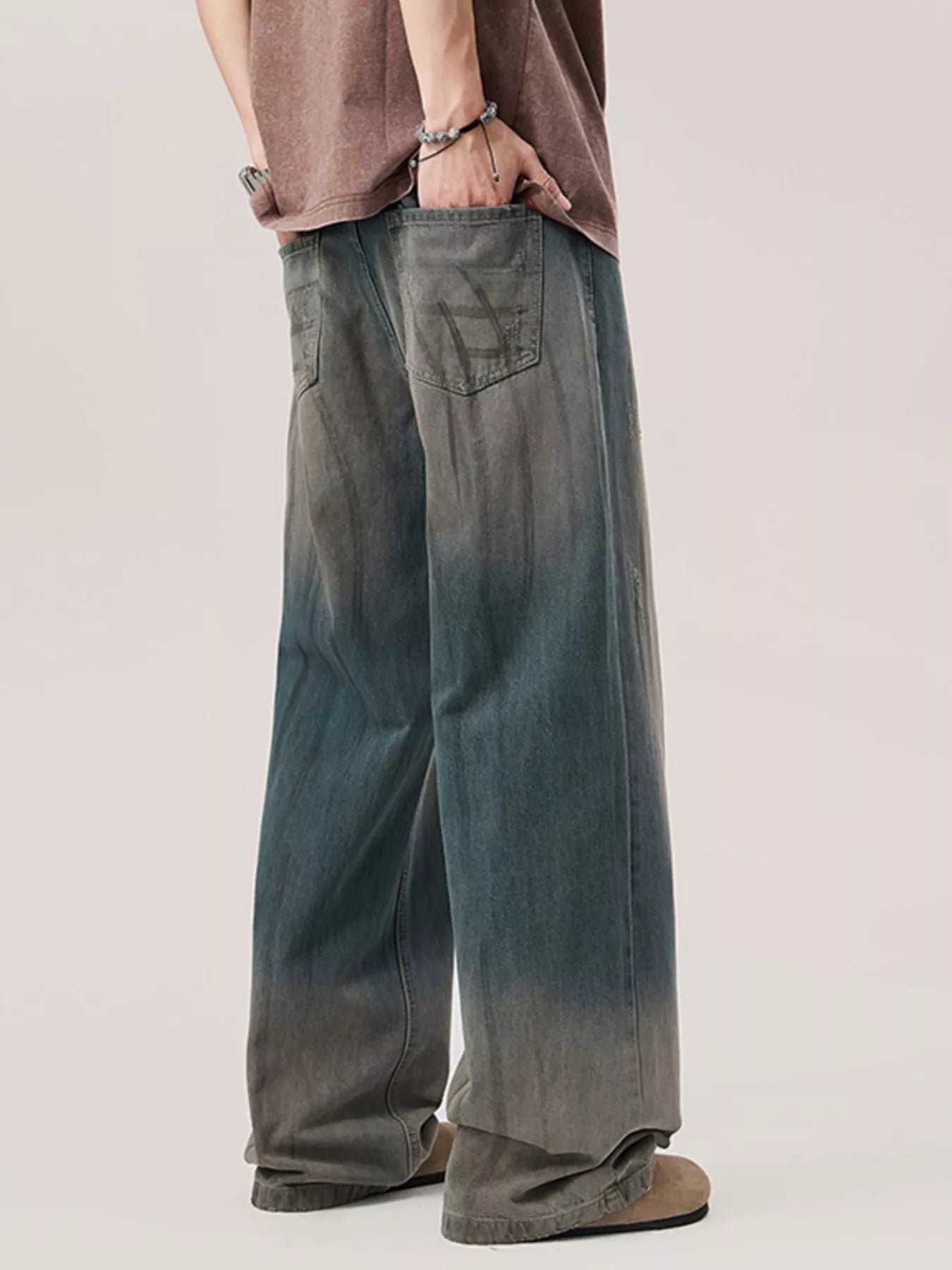 Men's Gradient Wash Wide Leg Jeans - PBNJ FASHIONS