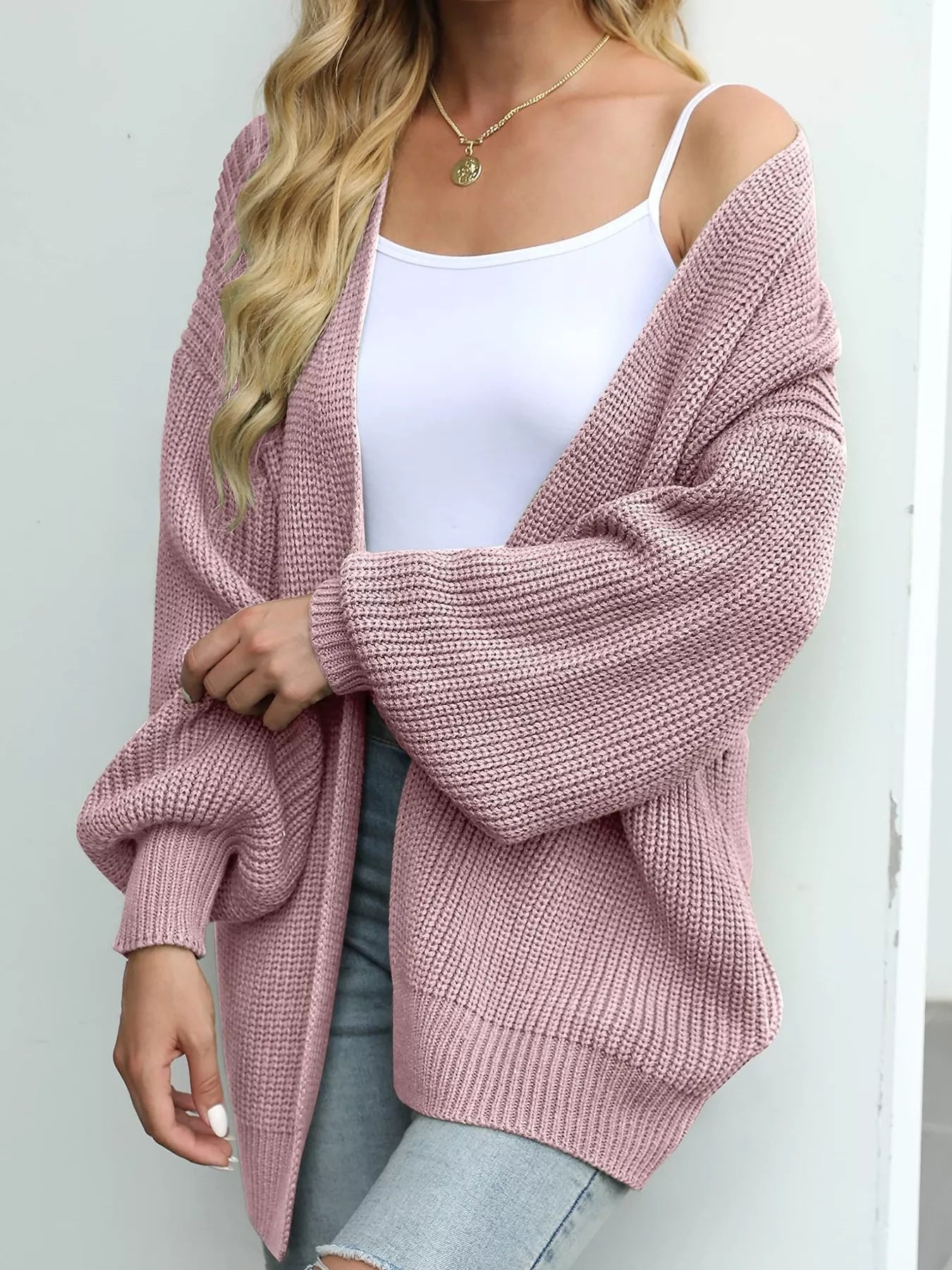 Chunky Knit Open Front Cardigan - PBNJ FASHIONS