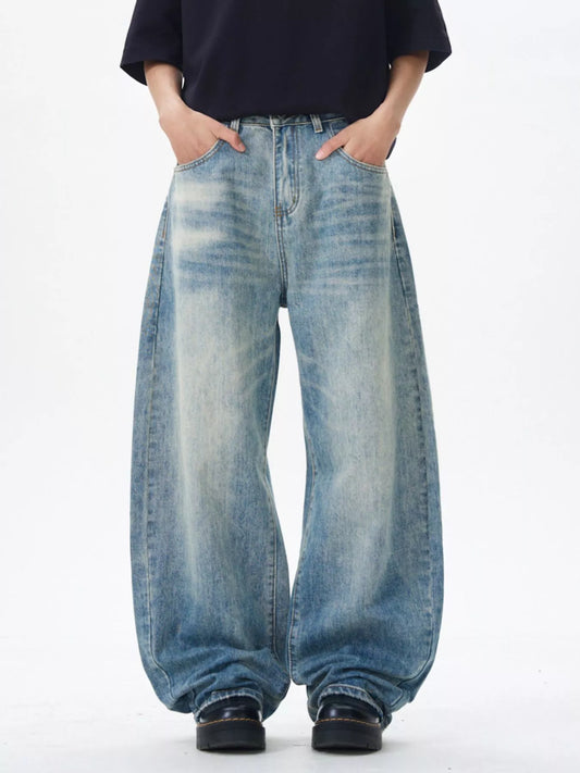 Men's Oversized Wide Leg Jeans | Washed Stretch | 100% Cotton | Slightly Stretchy - PBNJ FASHIONS