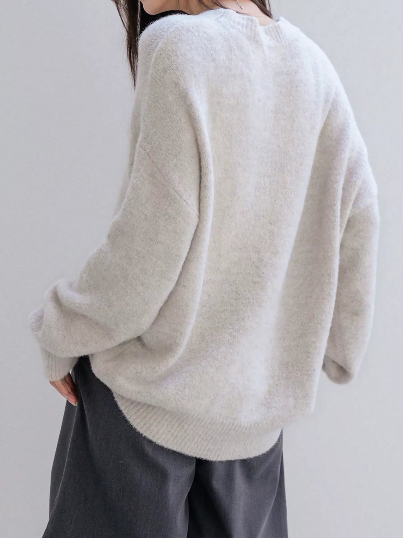 Full Size Cozy Knit Round Neck Oversized Sweater Plus Size - PBNJ FASHIONS