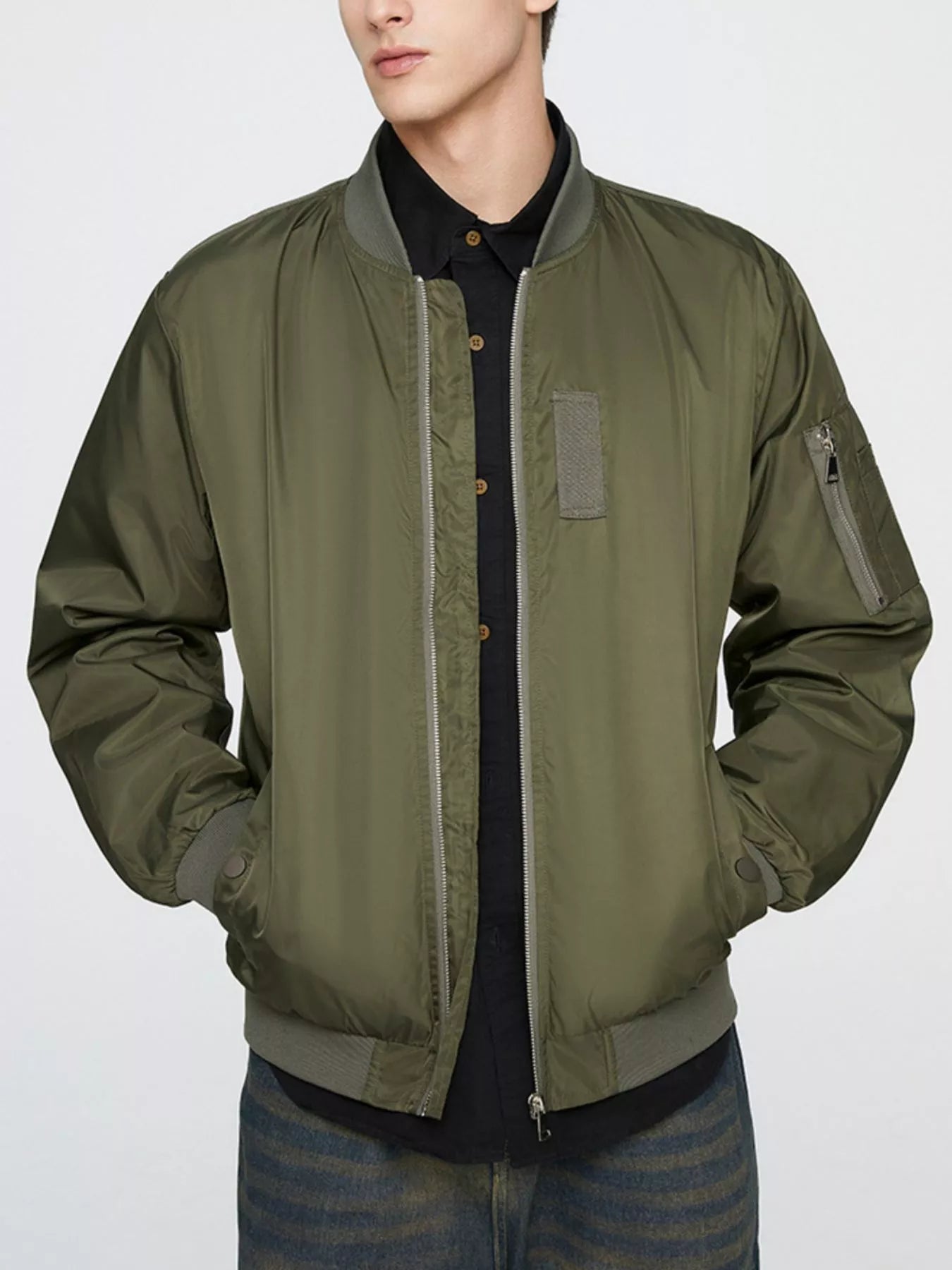 Men's Plus Size Zip Up Lightweight Bomber Jacket - PBNJ FASHIONS