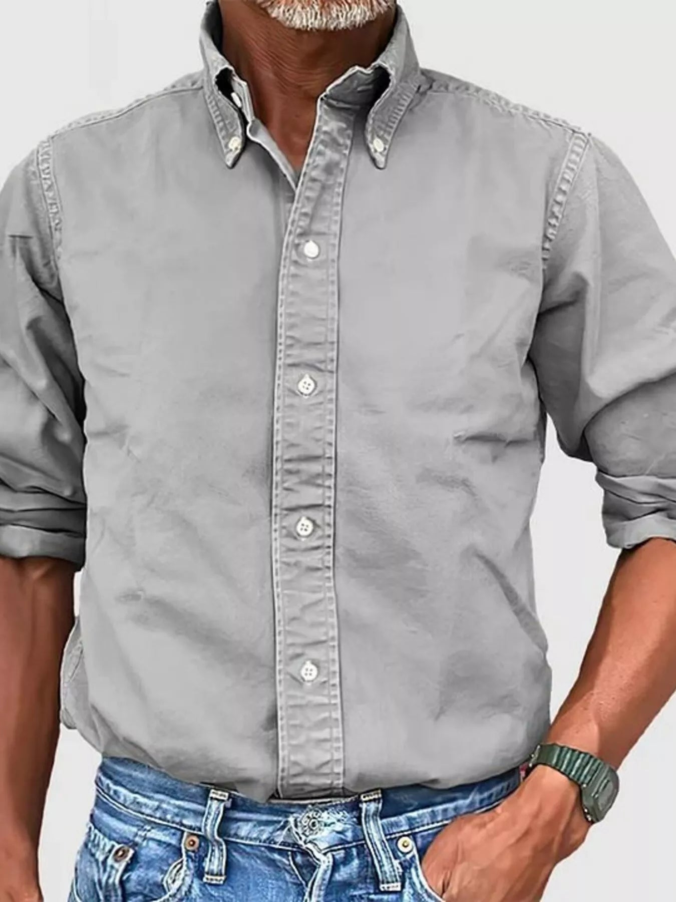 Men's Full Size Casual Button - Down Shirt Plus Size - PBNJ FASHIONS