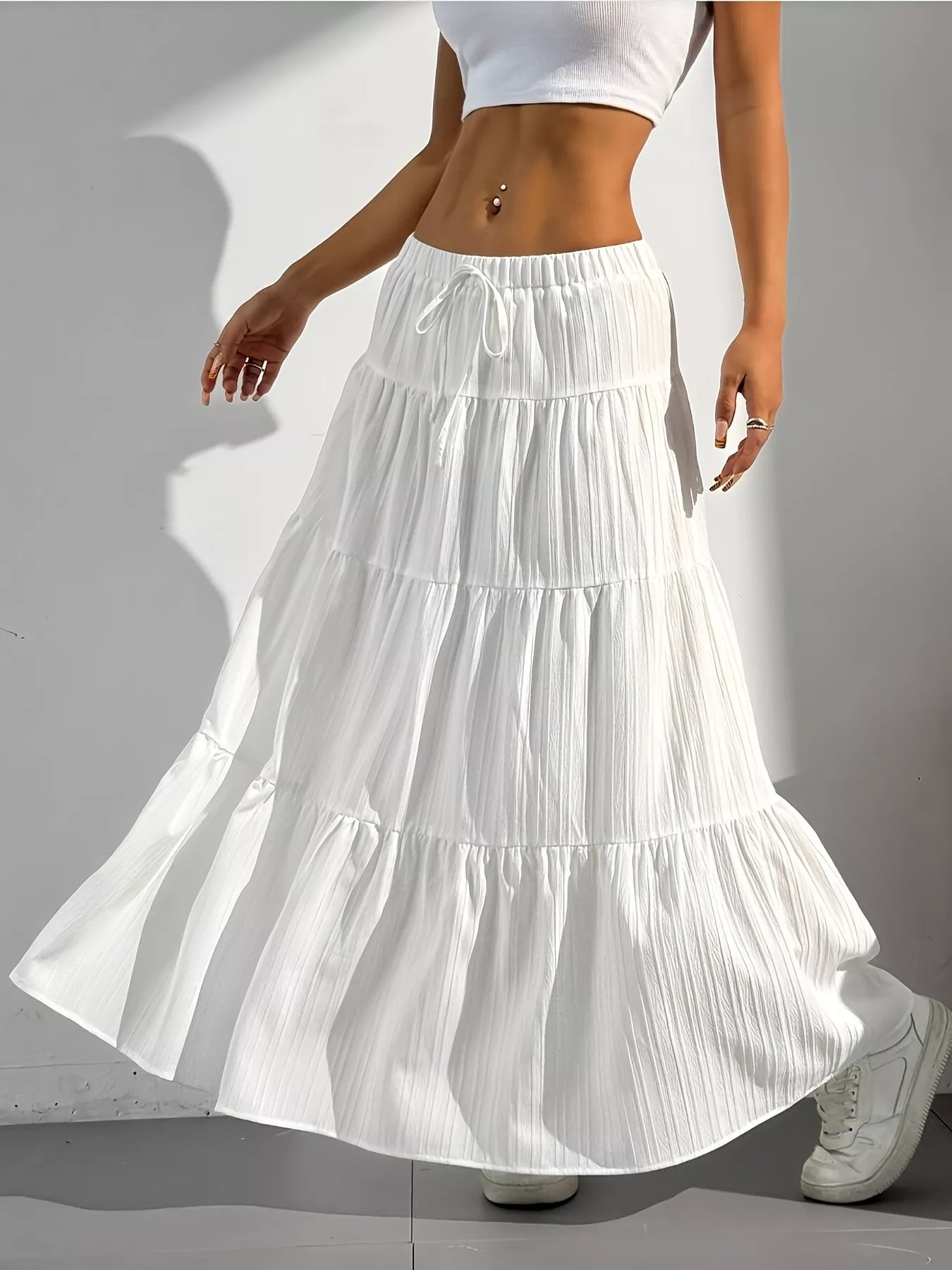 Flowy Tiered Maxi Skirt - PBNJ FASHIONS