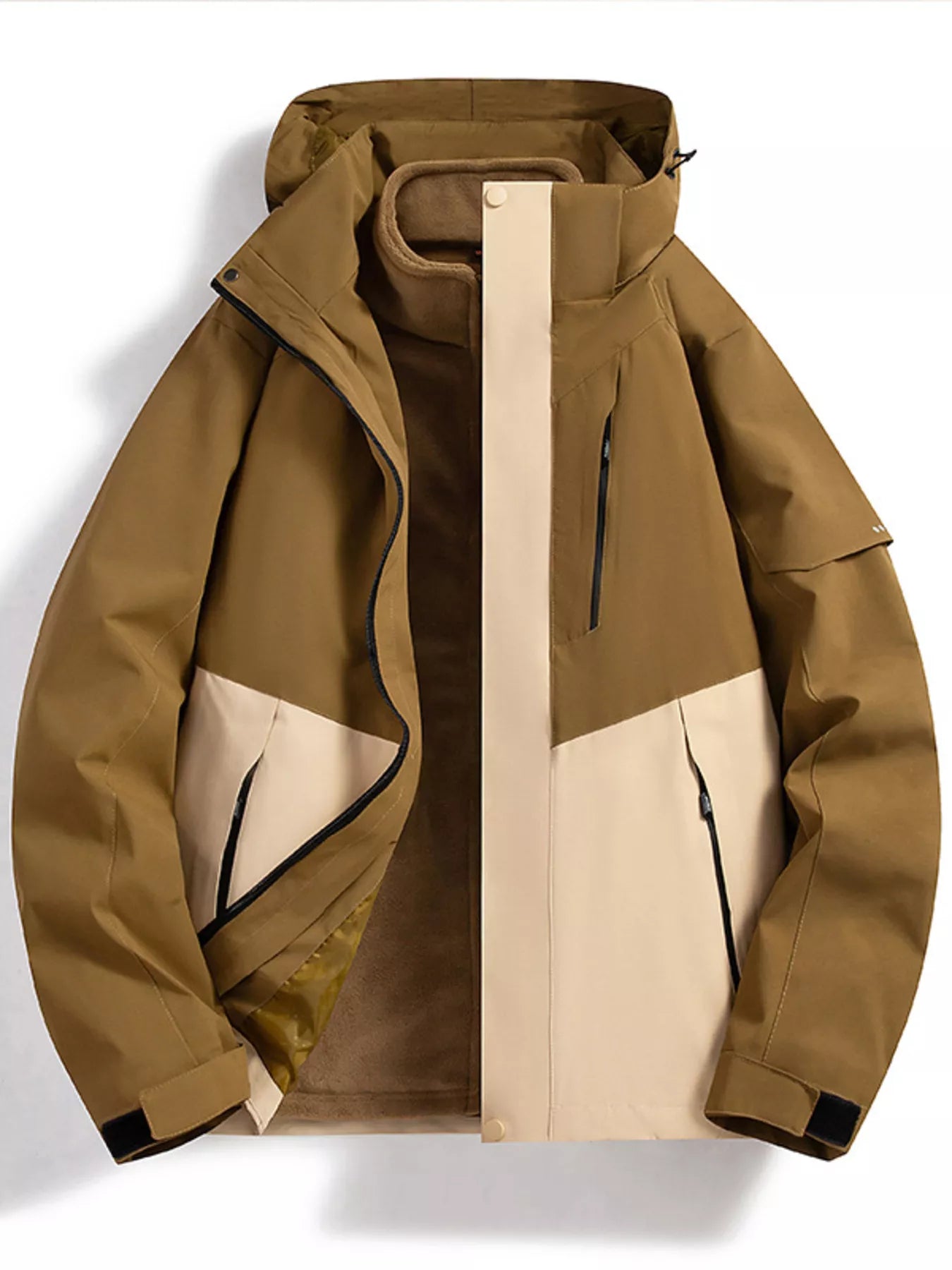 Men's Full Size Zip Up Hooded Waterproof Outdoor Jacket Plus Size - PBNJ FASHIONS