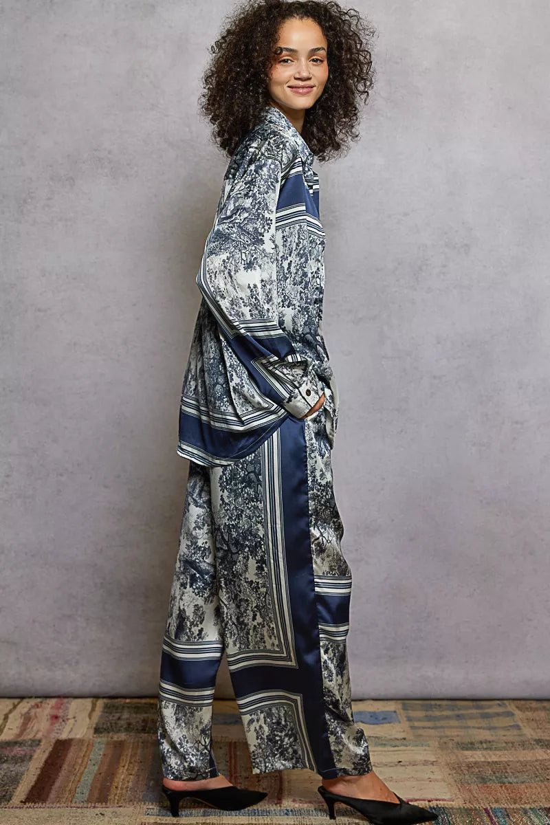 POL Floral Printed Woven Wide Leg Drawstring Pants - PBNJ FASHIONS