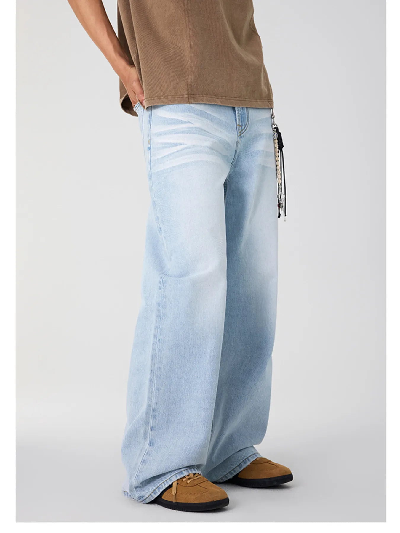 Men's Wash Wide Leg Jeans - PBNJ FASHIONS