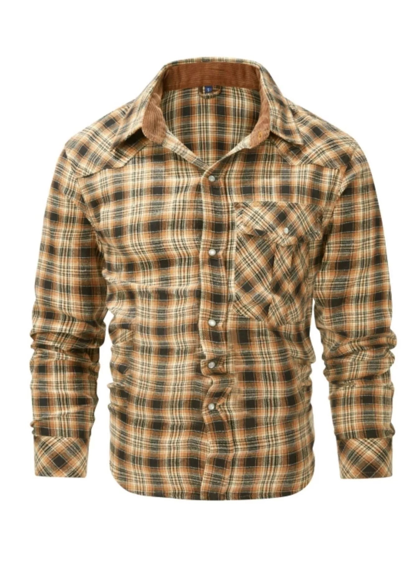 Men's Vintage Plaid Button Up Shirt - PBNJ FASHIONS