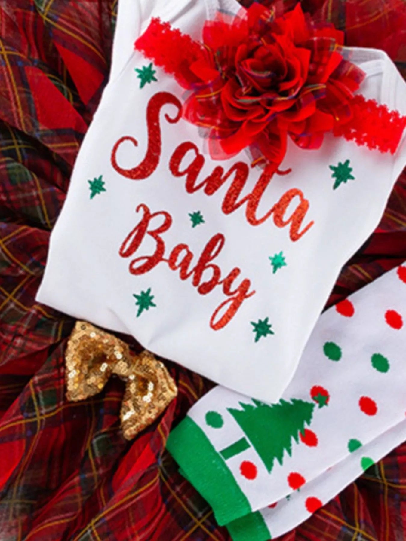 Children's Christmas Santa Baby 4 Piece Outfit Set - PBNJ FASHIONS