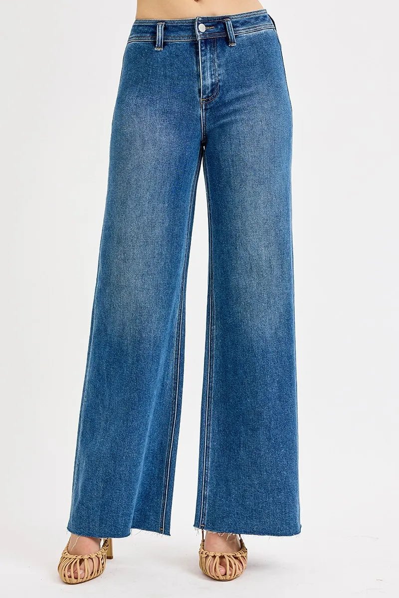 RISEN High - Waisted Wide Leg Jeans - PBNJ FASHIONS