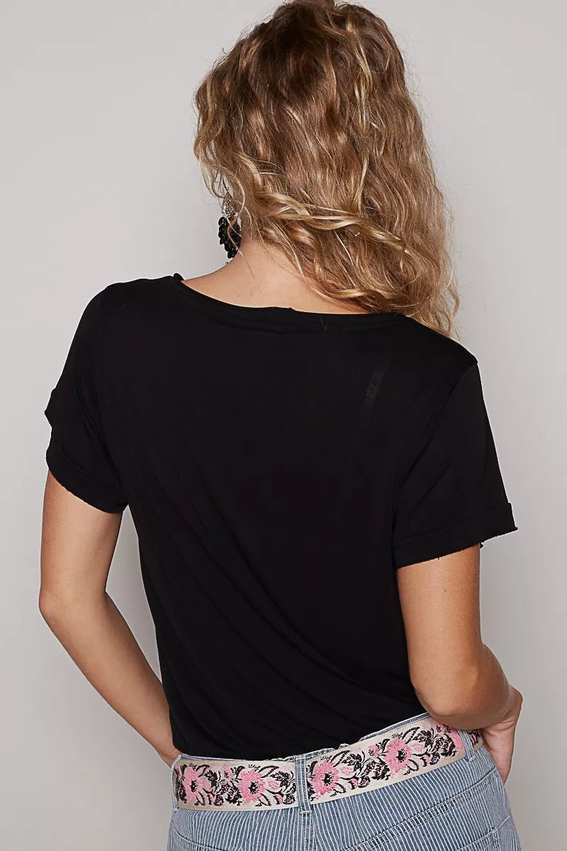 POL Basic V - Neck Short Sleeve T-Shirt - PBNJ FASHIONS