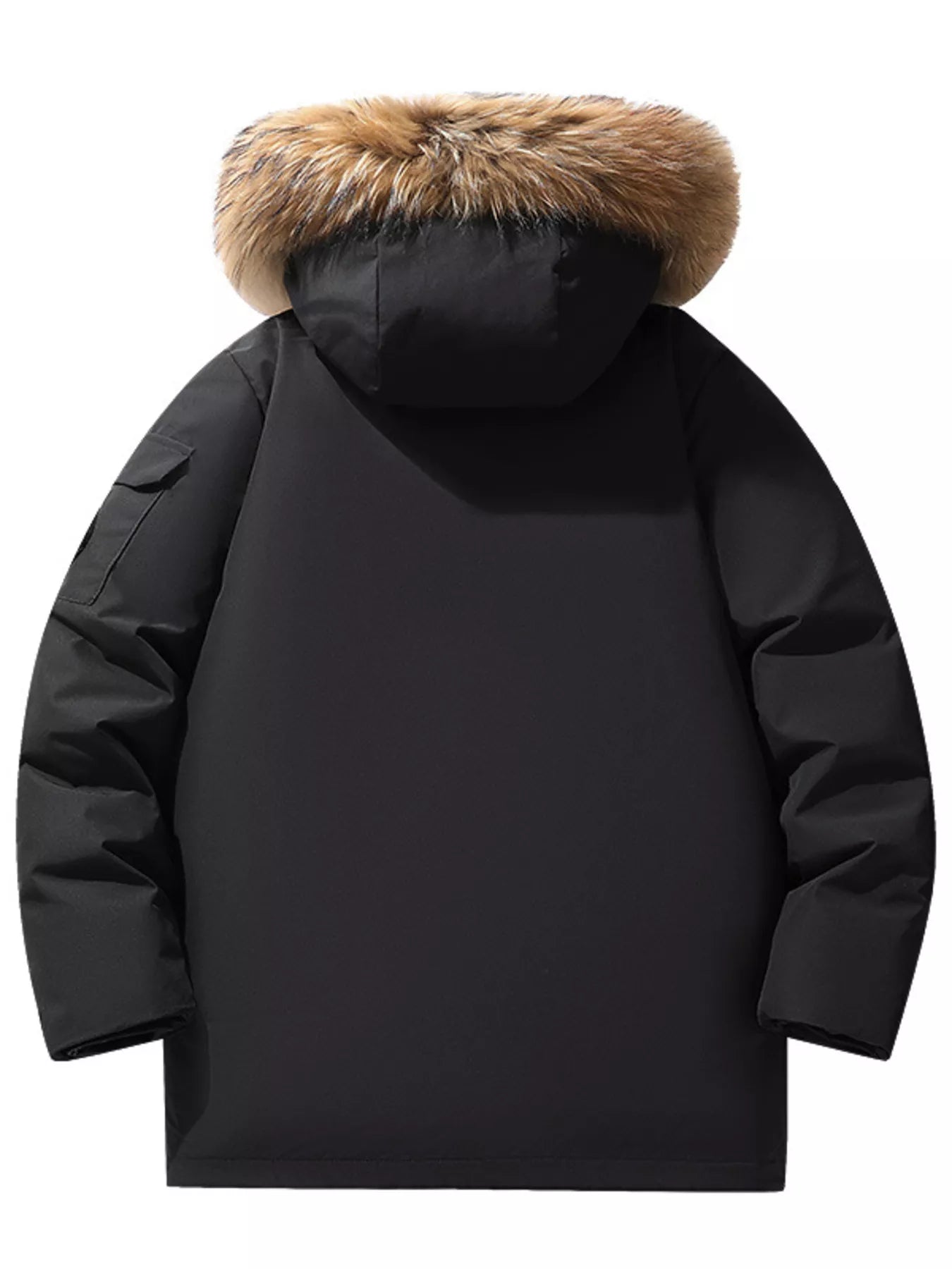 Men's Full Size Fur Hooded Zip Up Parka Coat Plus Size - PBNJ FASHIONS