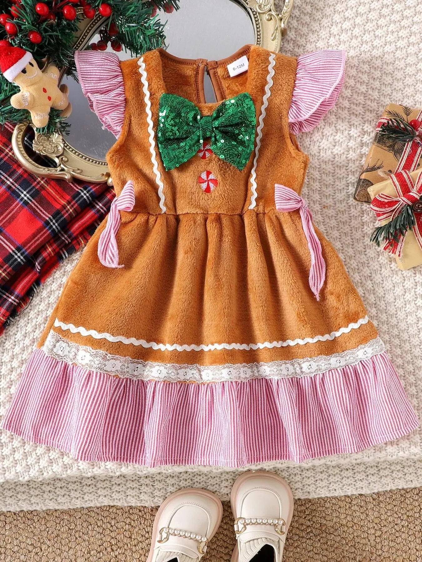 Children's Christmas Lace Detail Dress - PBNJ FASHIONS