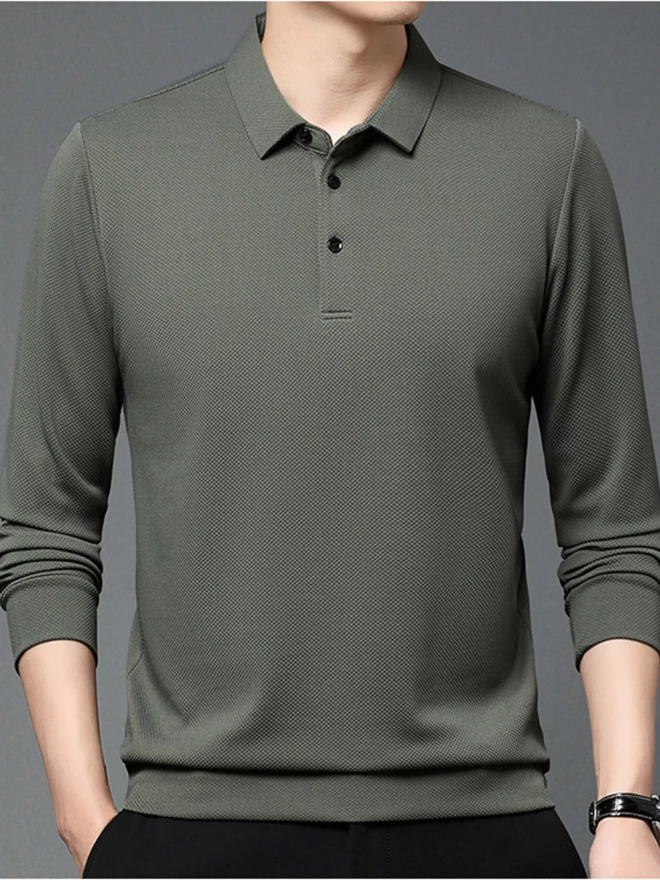 Men's Plus Size Classic Fit Long Sleeve Polo - PBNJ FASHIONS