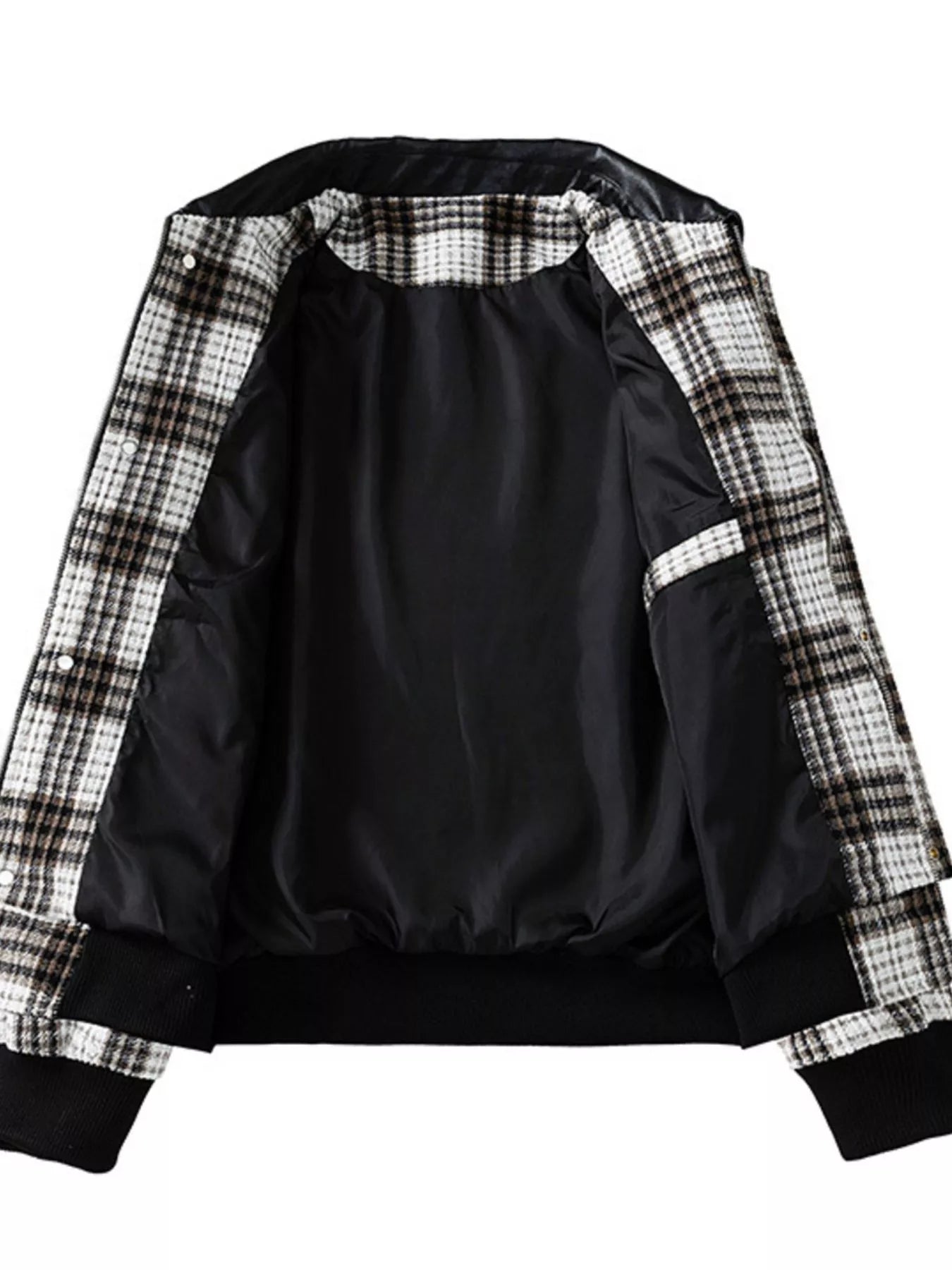 Men's Plus Size Plaid Pattern Snap Down Casual Jacket - PBNJ FASHIONS
