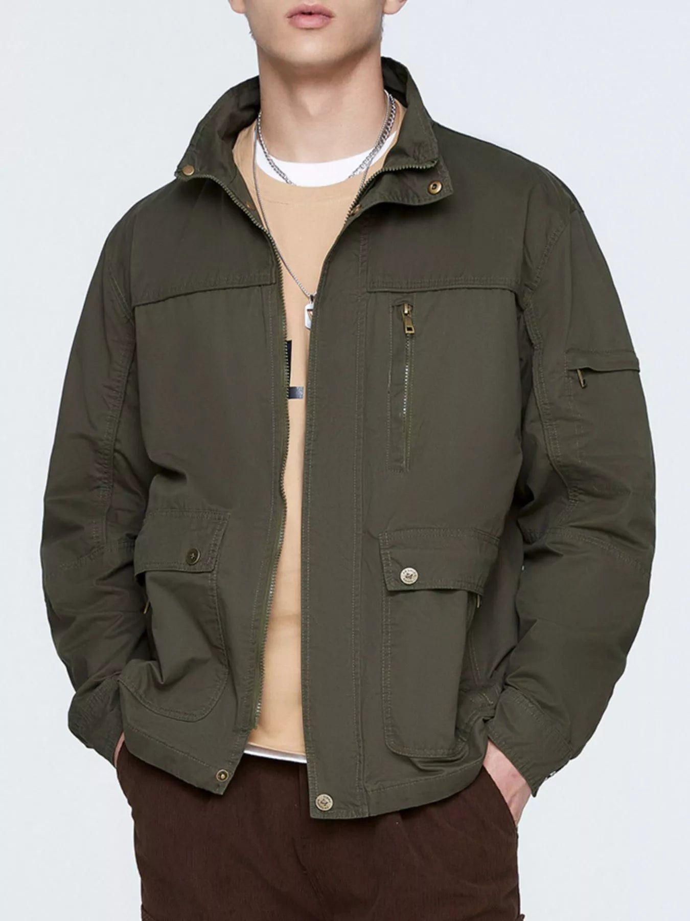 Men's Plus Size Casual Zip Up Lightweight Jacket - PBNJ FASHIONS