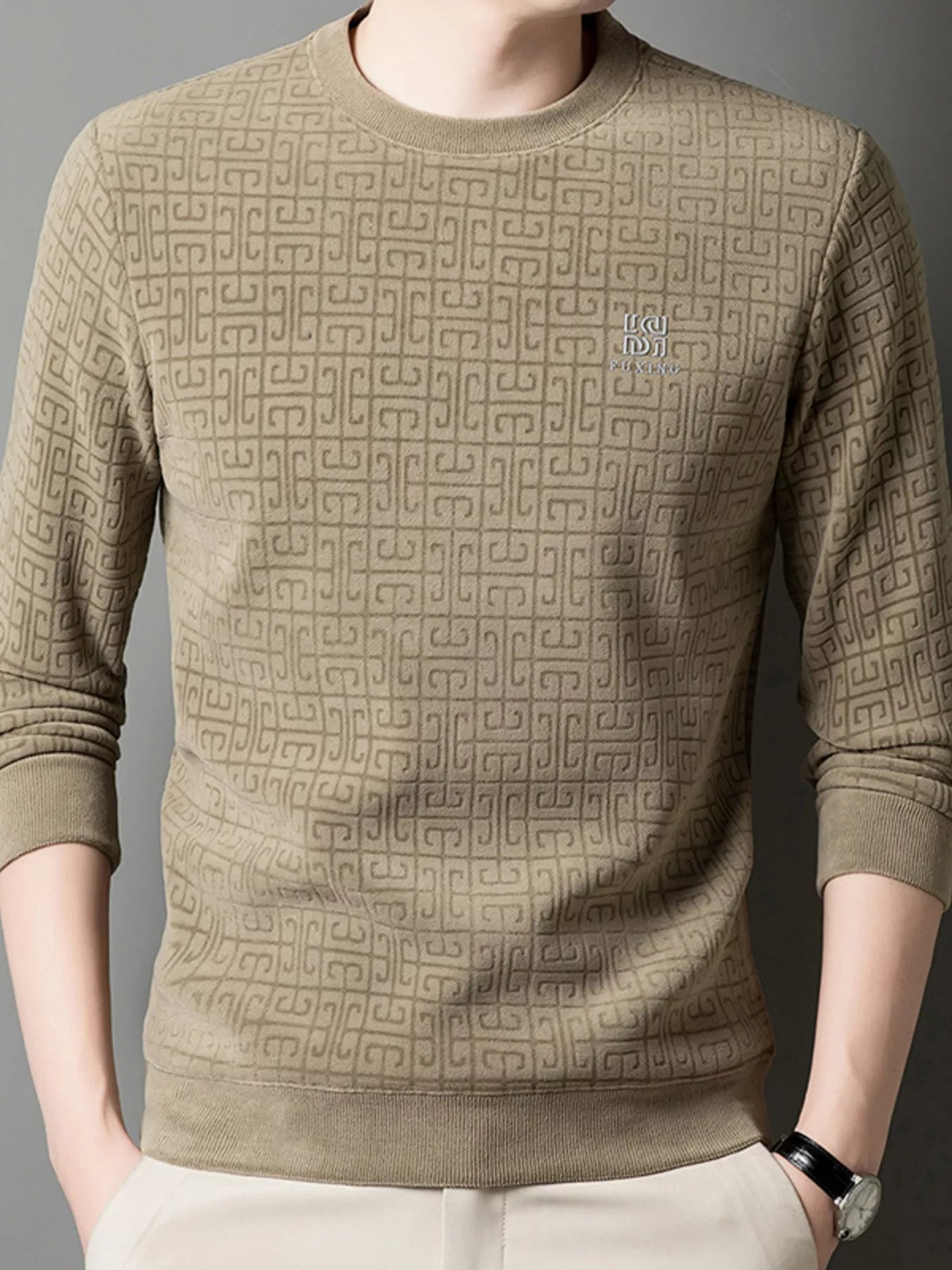 Men's Plus Size Long Sleeve Textured Casual Knit Top - PBNJ FASHIONS