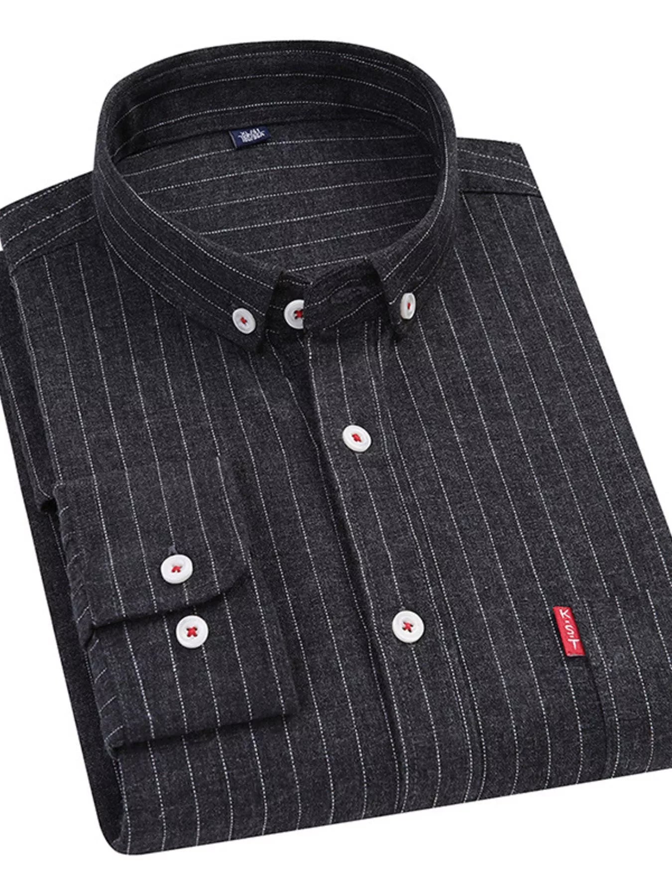 Men's Full Size Striped Long Sleeve Casual Shirt Plus Size - PBNJ FASHIONS