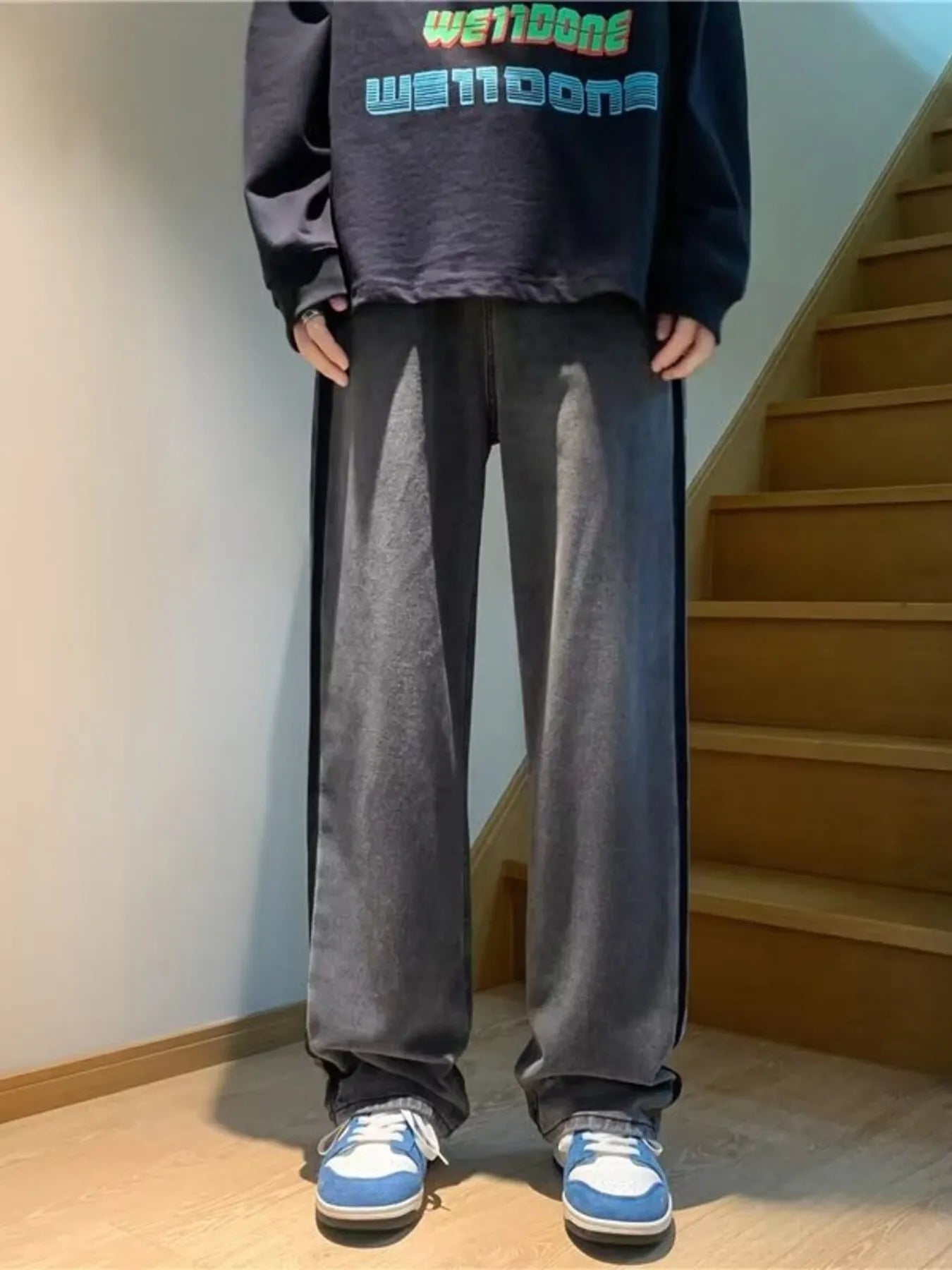 Men's Full Size Side Stripe Loose Fit Jeans Plus Size - PBNJ FASHIONS