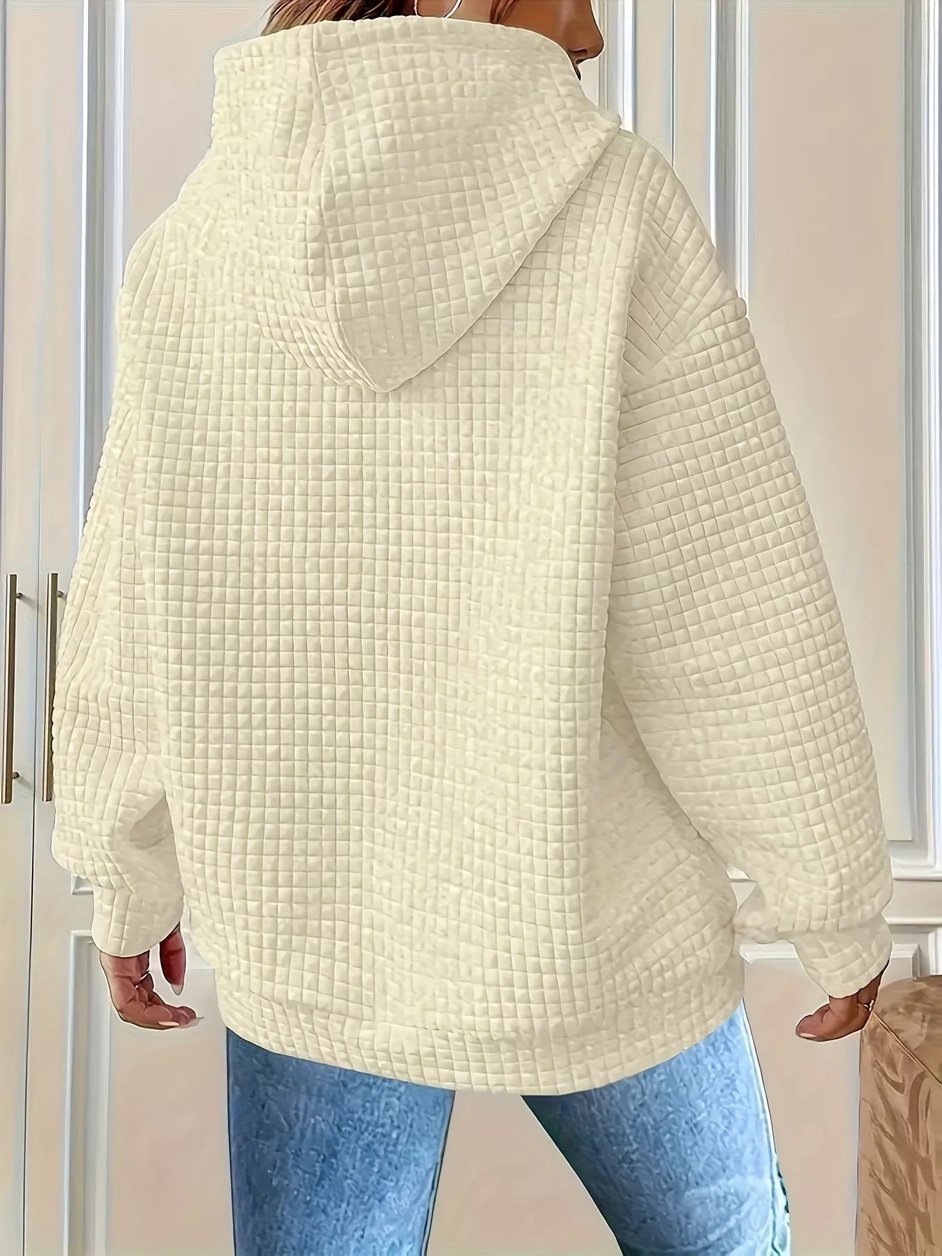Textured Knit Drawstring Hoodie - PBNJ FASHIONS