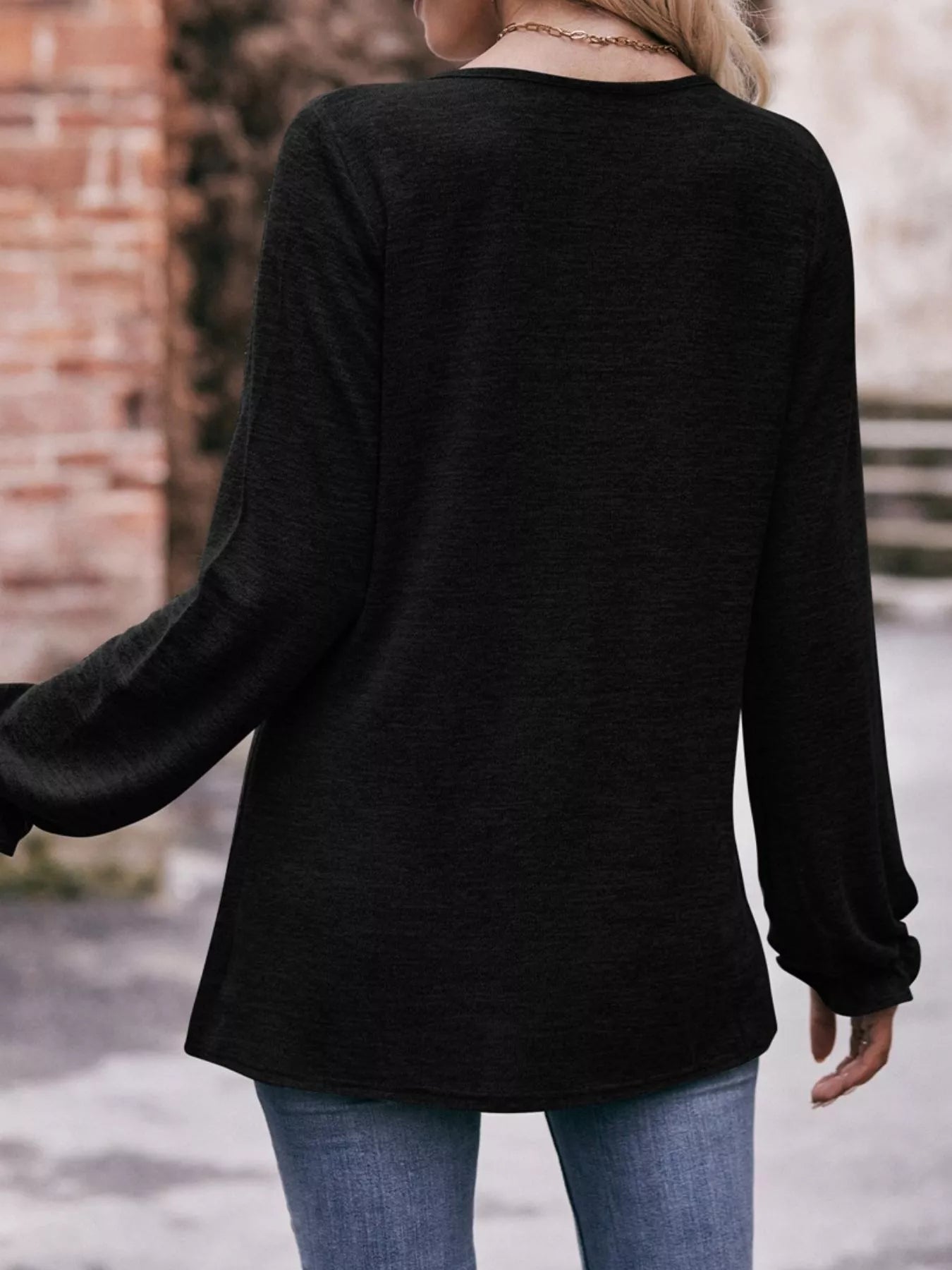 Ruffle Cuff Long Sleeve T-Shirt - PBNJ FASHIONS