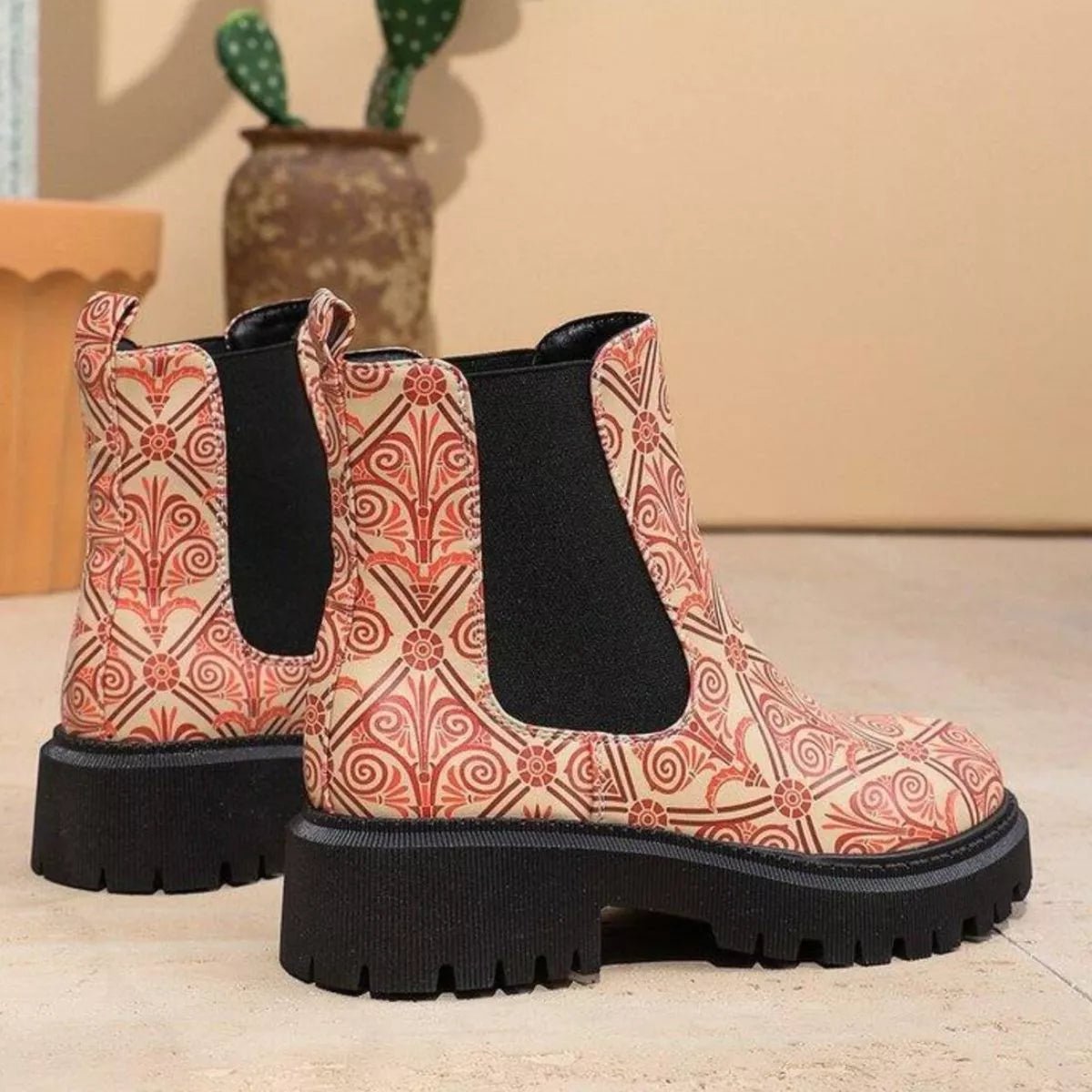 Round Toe Chunky Heel Ankle Boots - PBNJ FASHIONS
