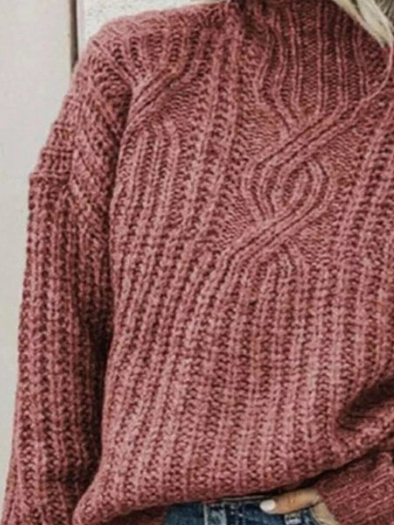 Full Size Turtleneck Long Sleeve Sweater Plus Size - PBNJ FASHIONS