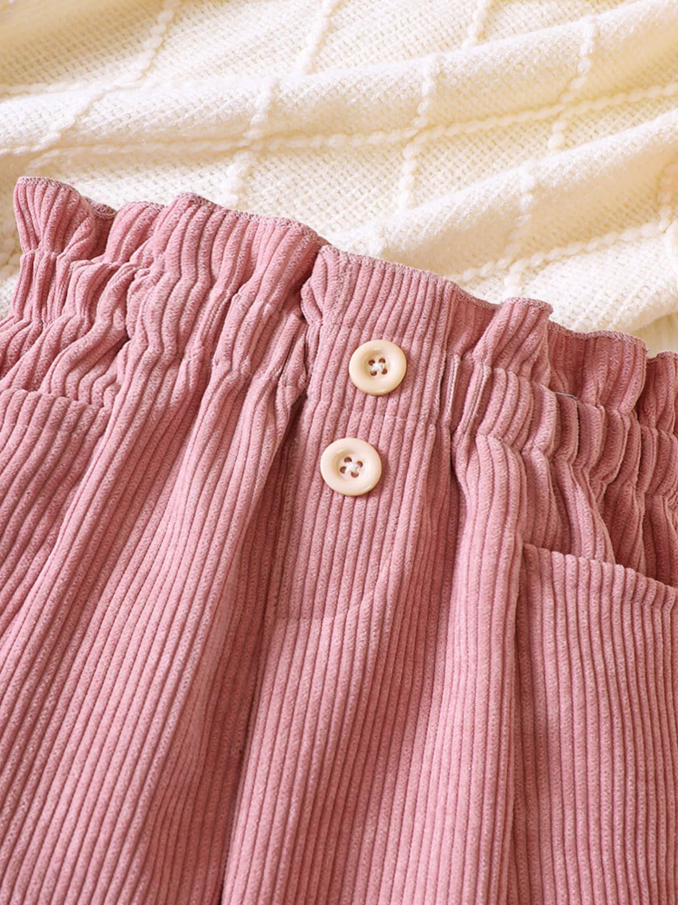 Children's Ruffled Hem Corduroy Pants - PBNJ FASHIONS