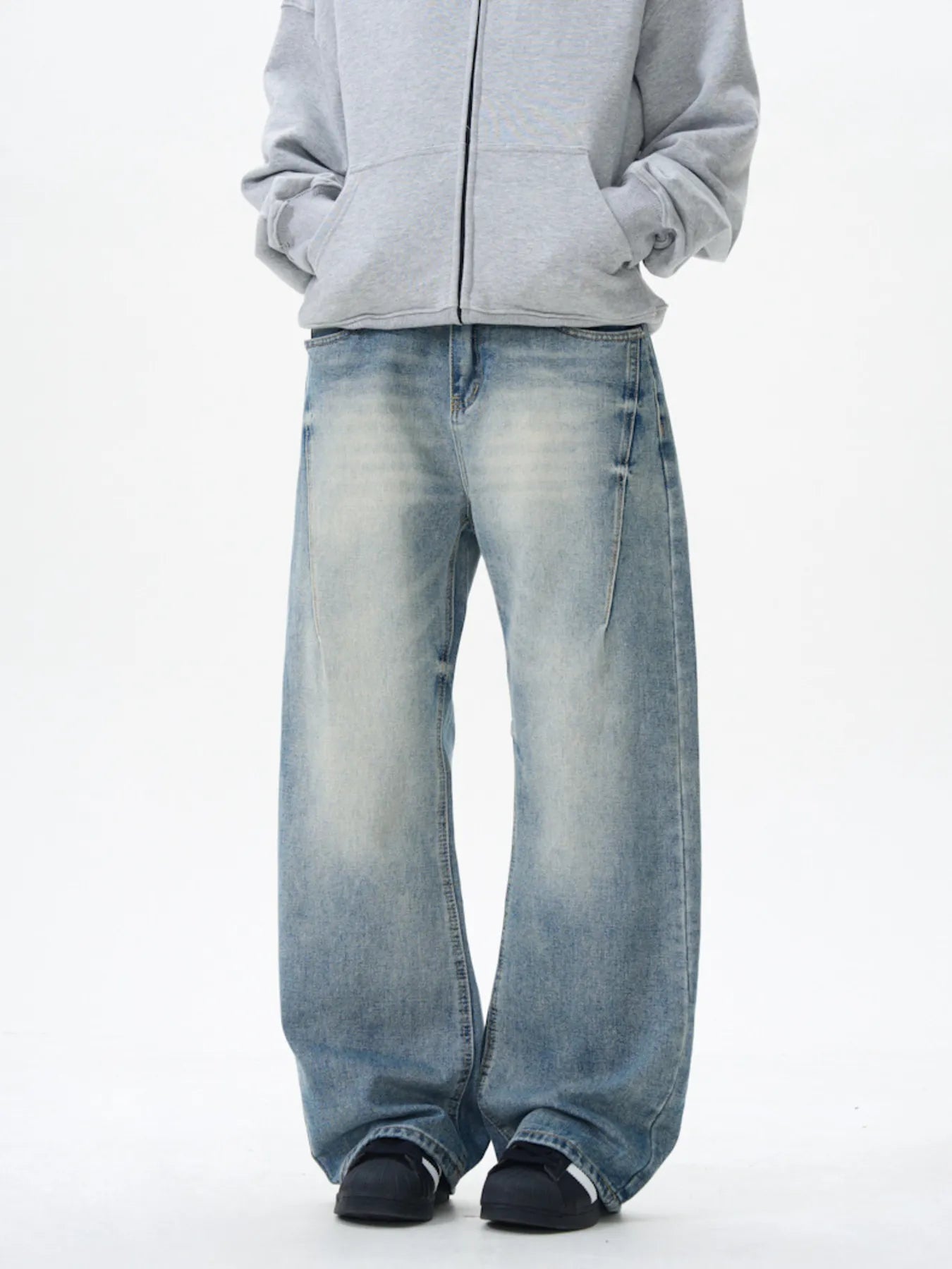 Men's Wide Leg Washed Jeans 100% Cotton - Stretchy & Comfortable Fit - PBNJ FASHIONS