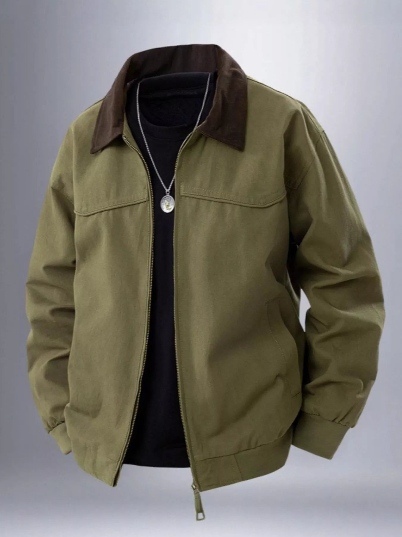 Men's Plus Size Zip Up Long Sleeve Jacket - PBNJ FASHIONS