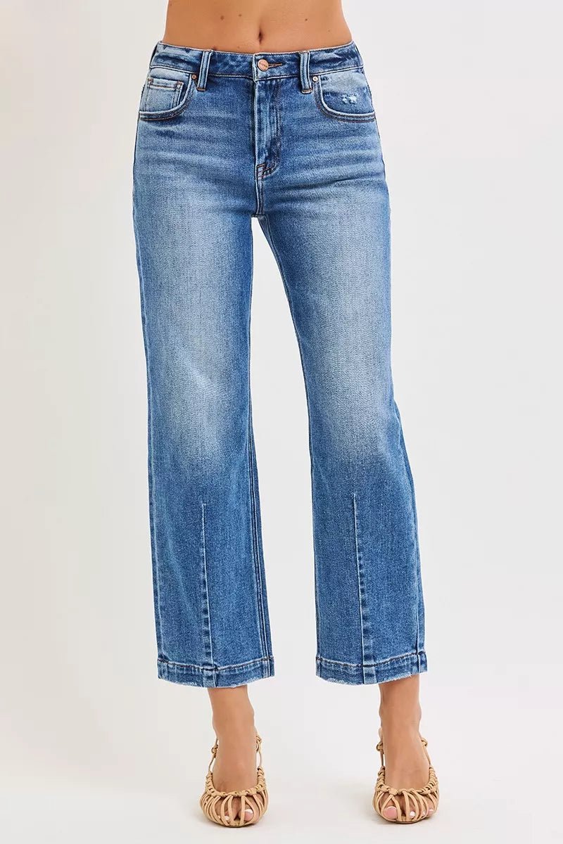 RISEN High Rise Crop Boyfriend Tapered Jeans - PBNJ FASHIONS