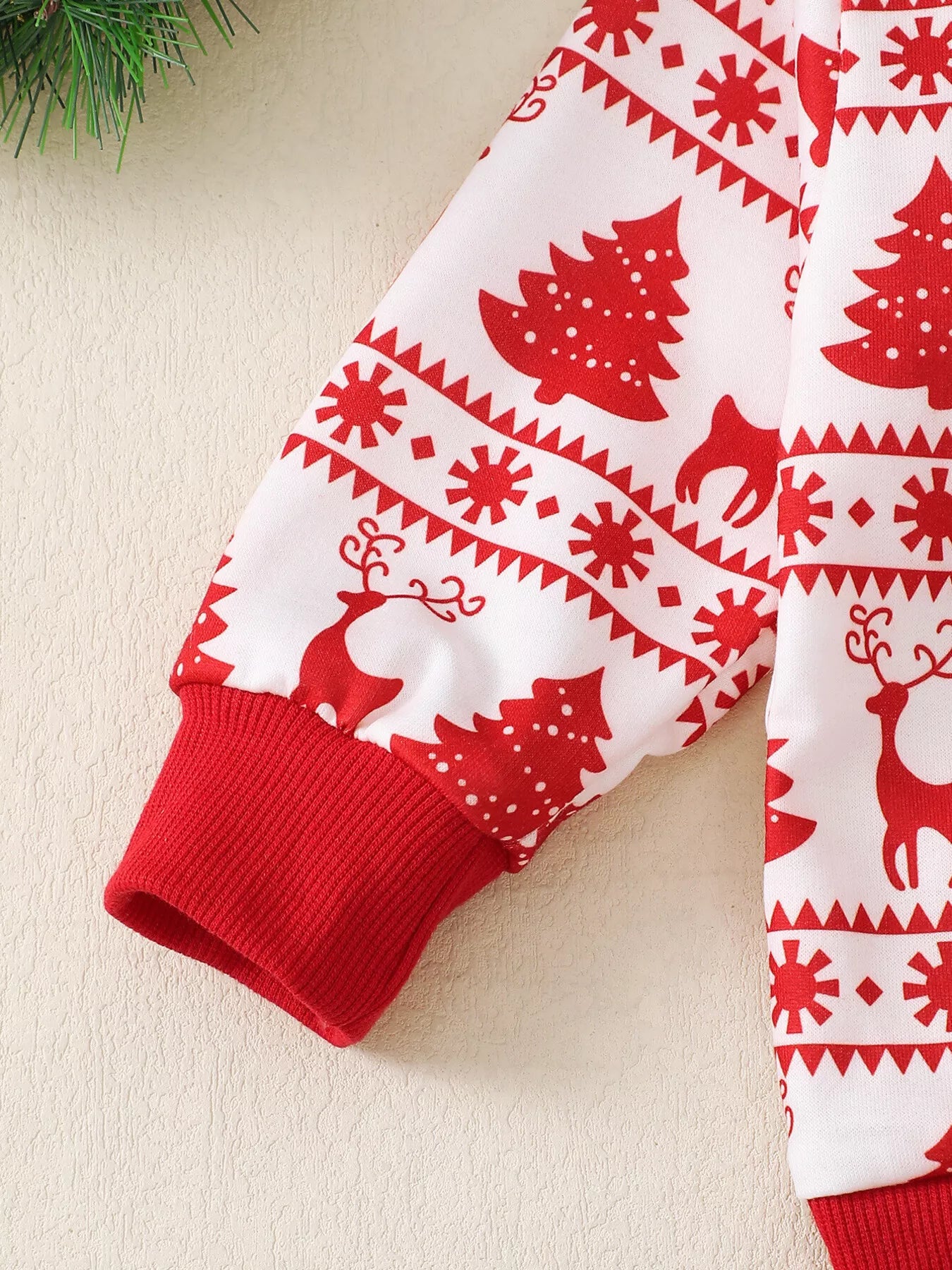 Children's Christmas Reindeer & Tree Print Top and Pants Set - PBNJ FASHIONS
