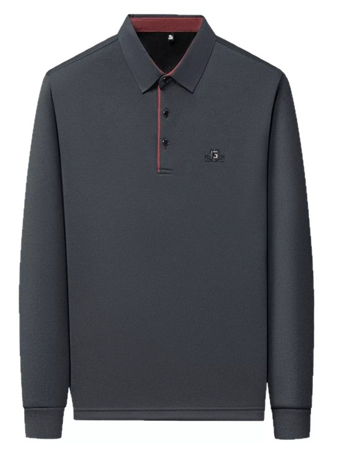 Men's Plus Size Button Detail Long Sleeve Polo - PBNJ FASHIONS