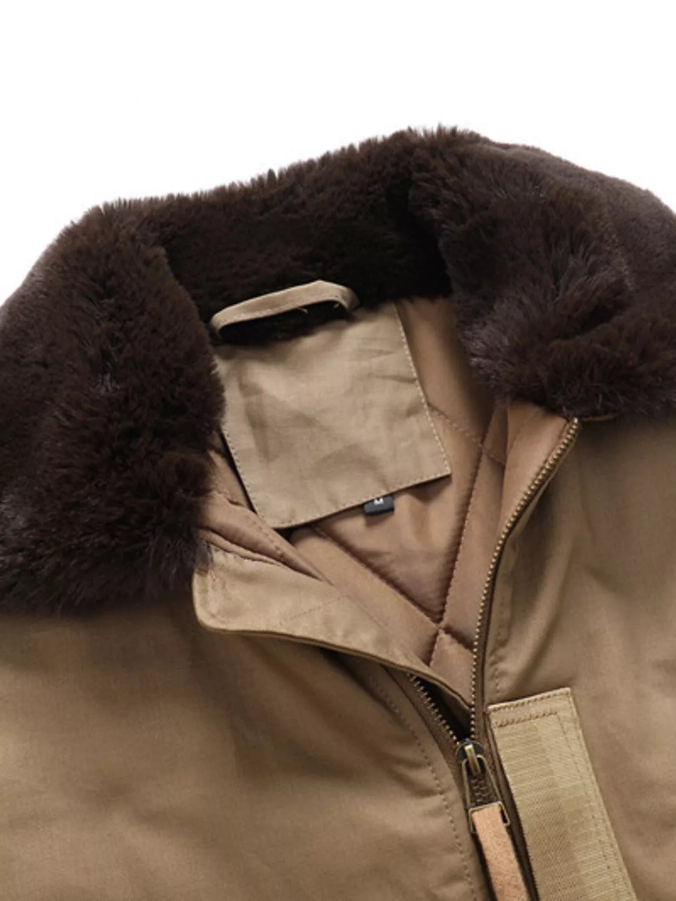 Men's Full Size Vintage Fur Collar Zip Up Jacket Plus Size - PBNJ FASHIONS