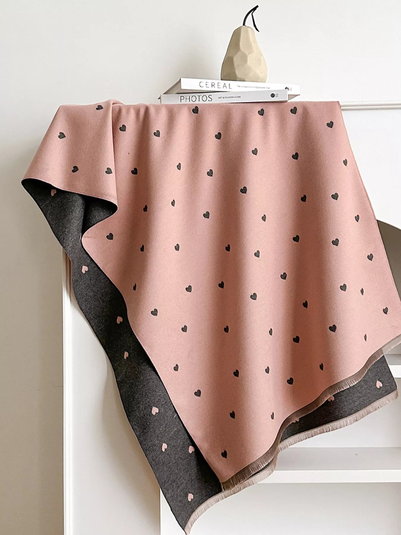Heart Raw Hem Scarf - PBNJ FASHIONS