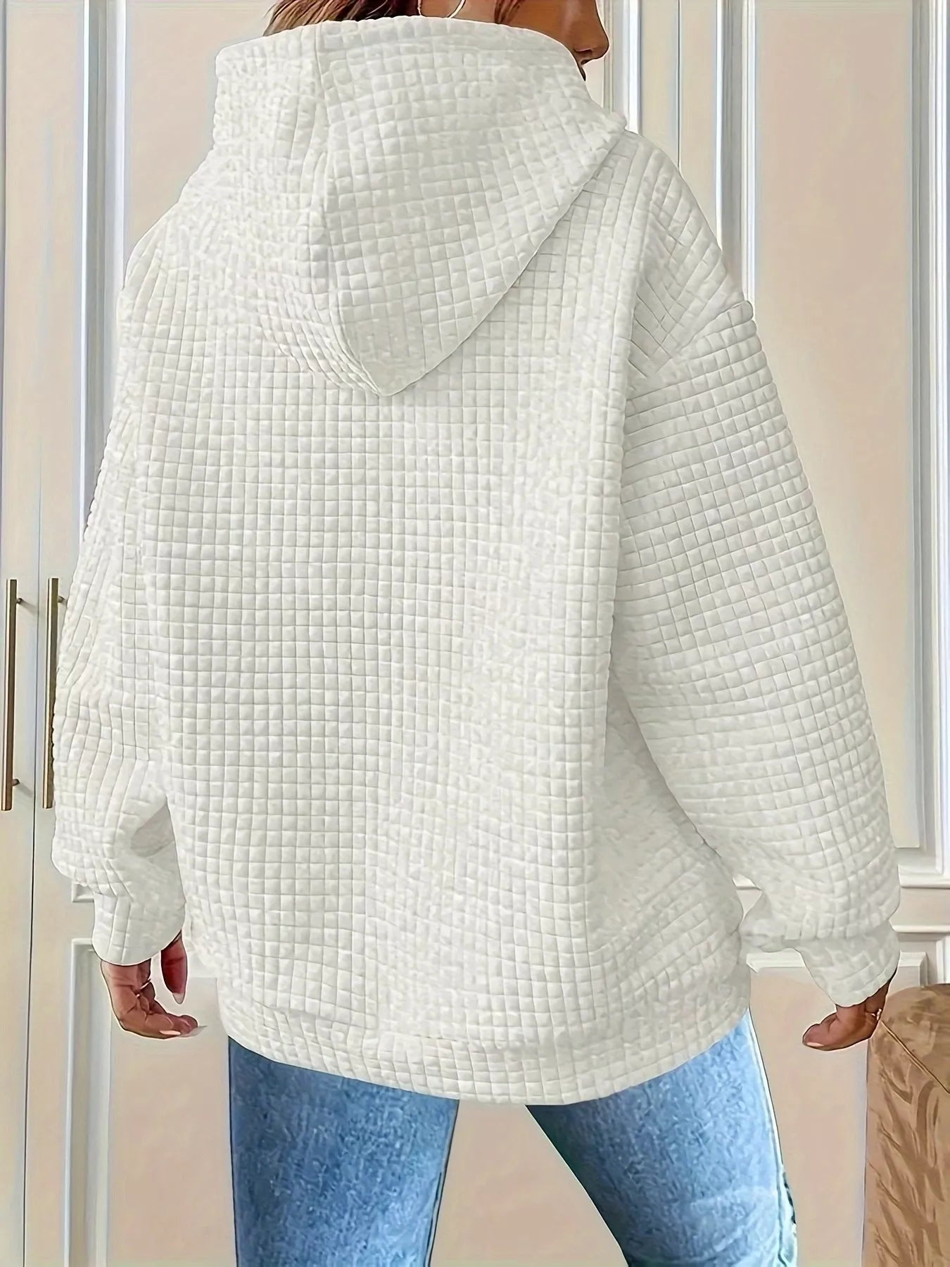 Textured Knit Drawstring Hoodie - PBNJ FASHIONS