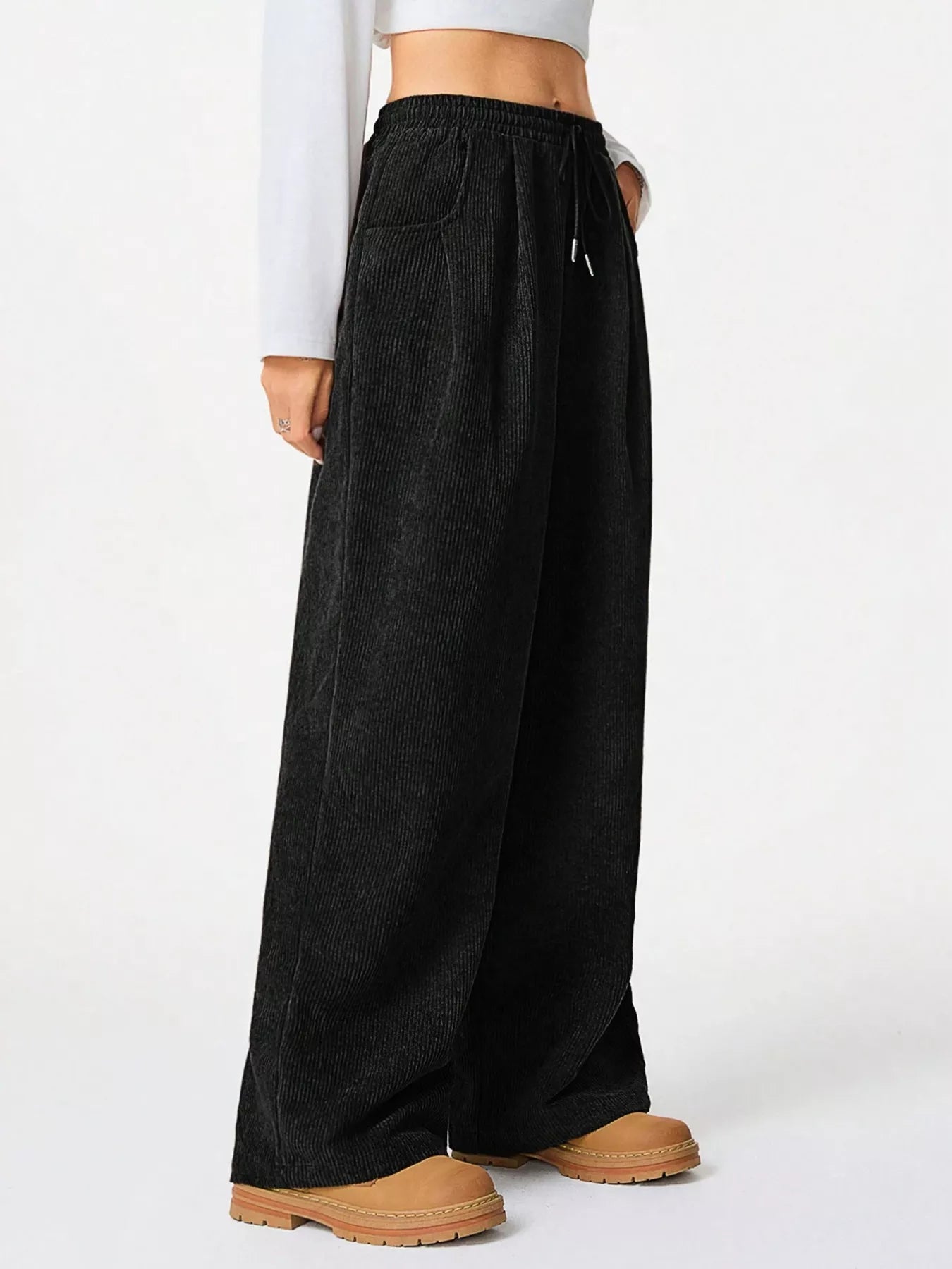 Casual Corduroy Wide Leg Pants - PBNJ FASHIONS