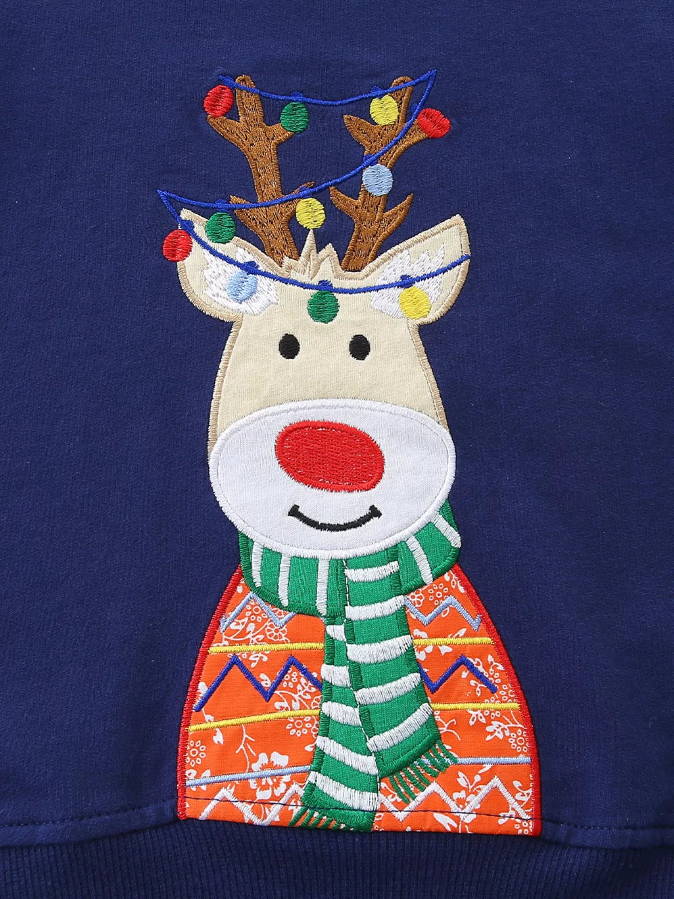 Children's Reindeer Embroidered Christmas Outfit Set - PBNJ FASHIONS