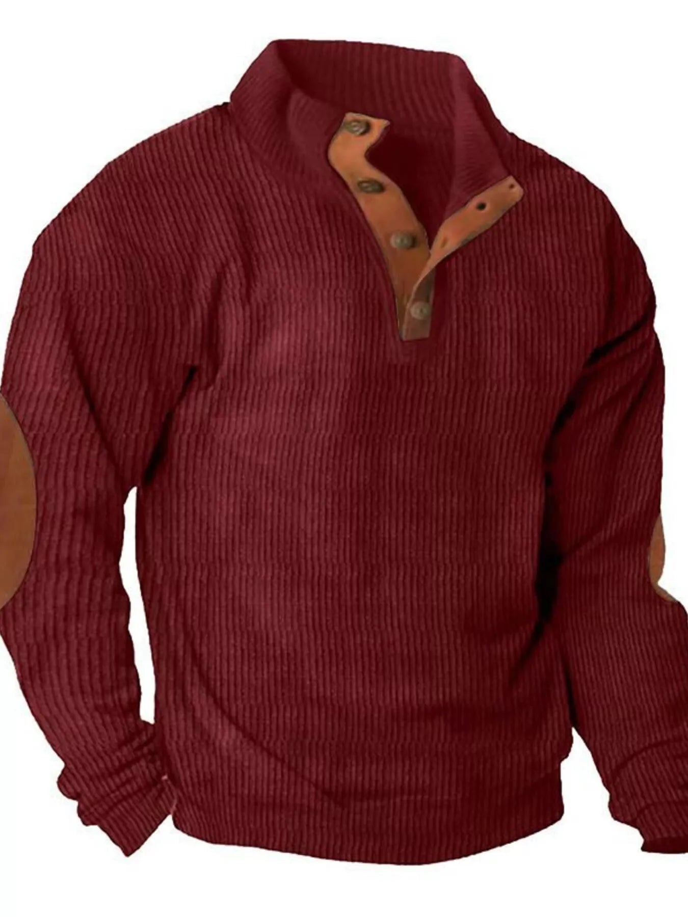 Men's Full Size Button Detail Long Sleeve Sweatshirt Plus Size - PBNJ FASHIONS