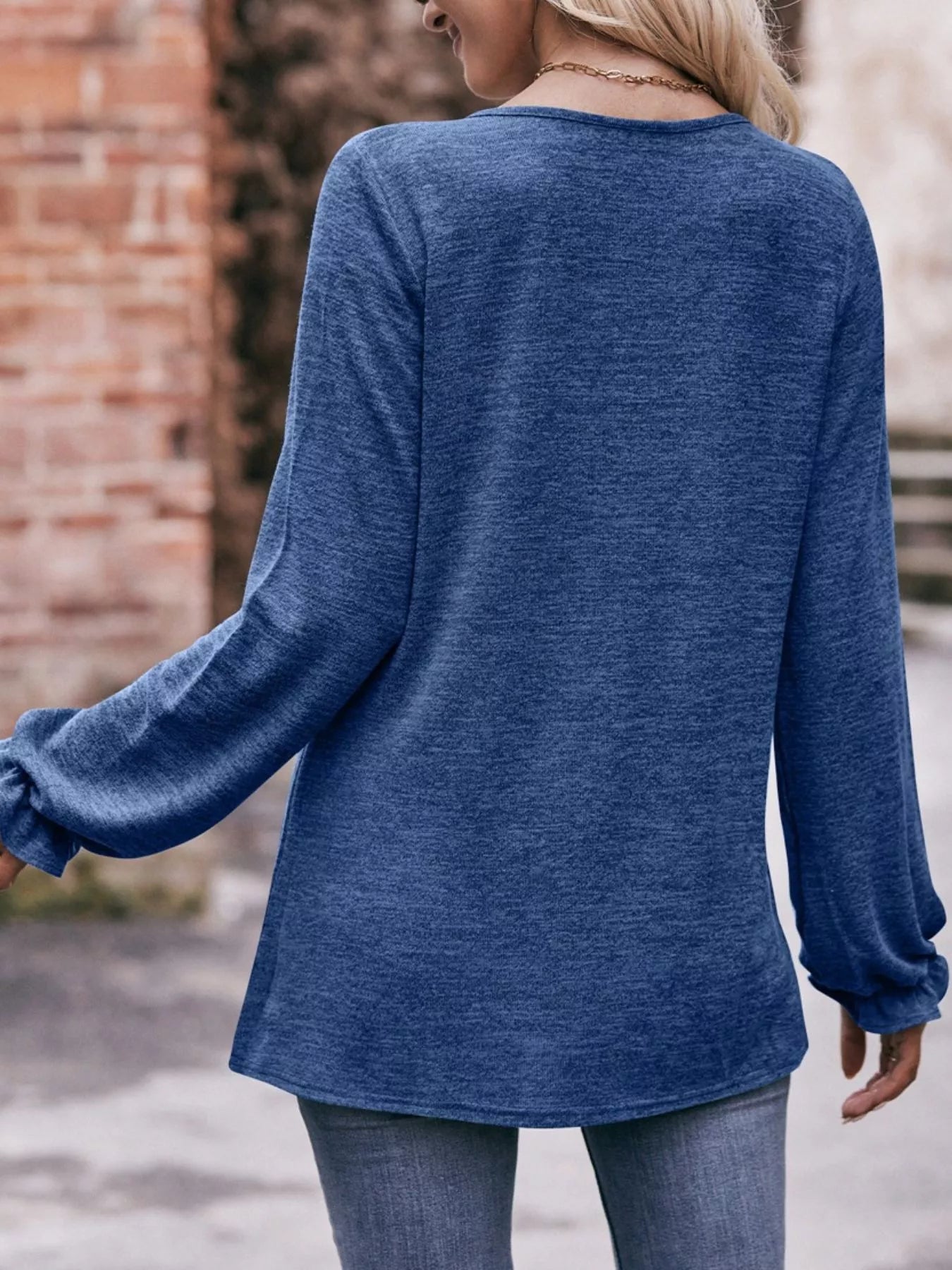 Ruffle Cuff Long Sleeve T-Shirt - PBNJ FASHIONS